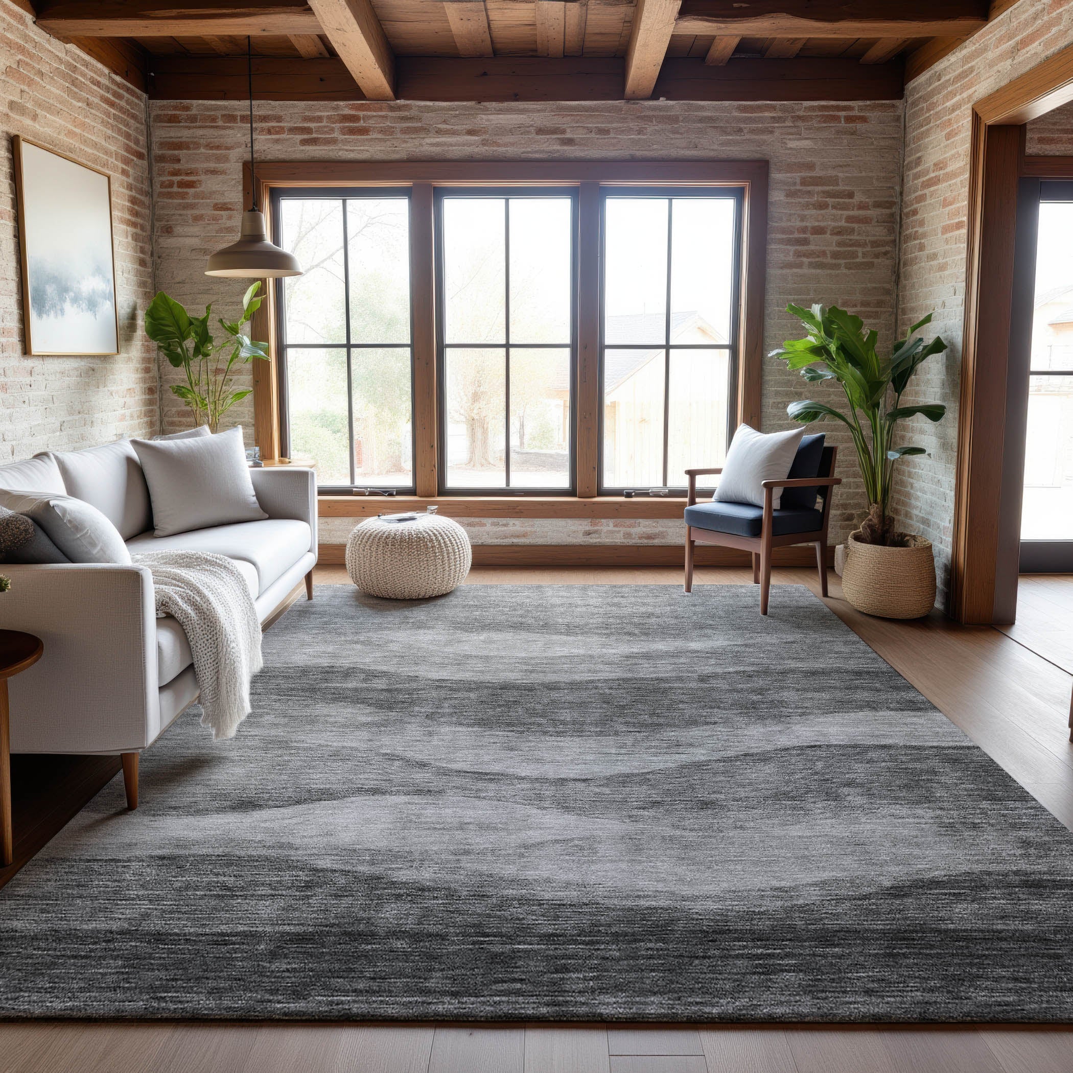 Cusco Machine Washable Transitional Gray Rug 2'6" x 3'10" #shape_Rectangle