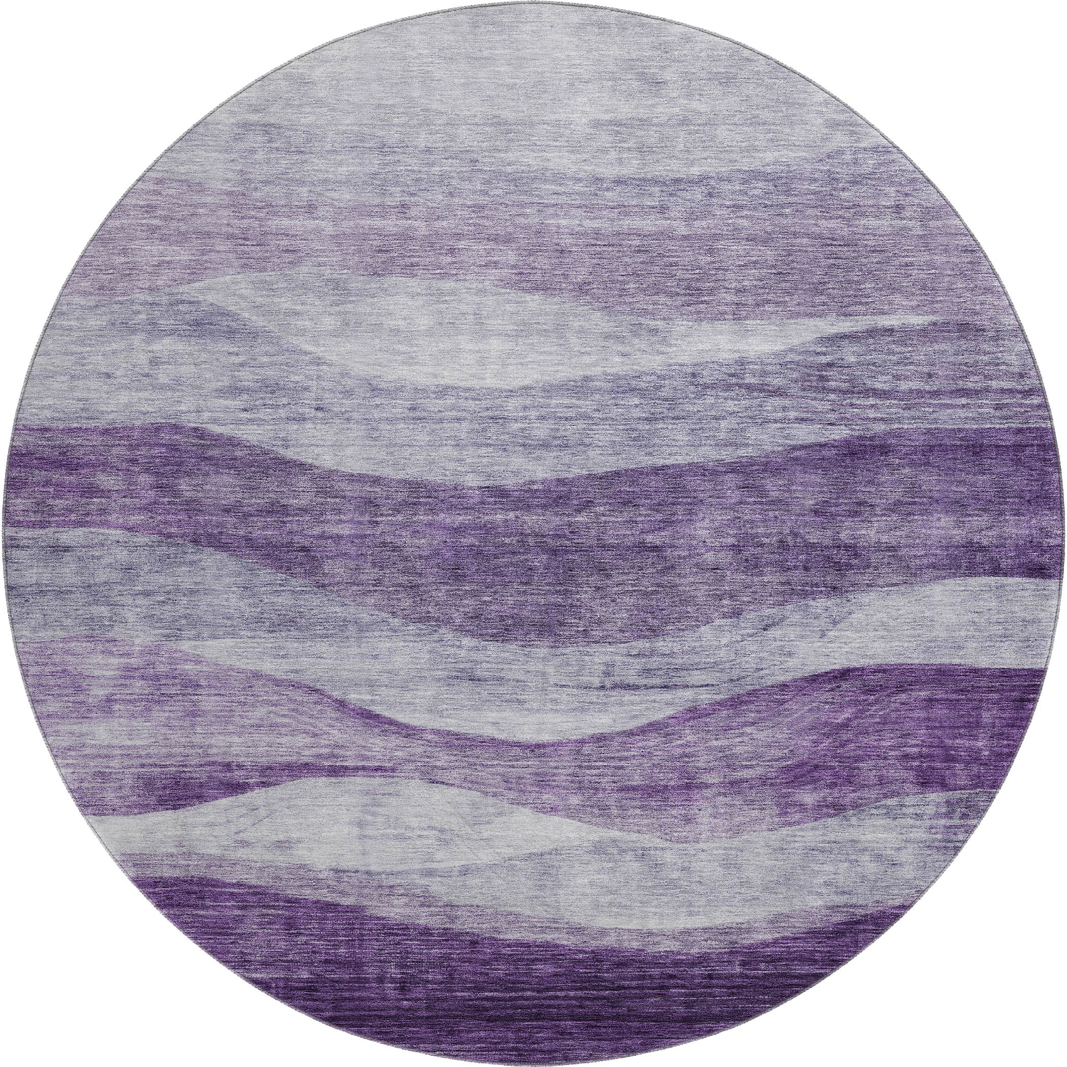 Cusco Machine Washable Transitional Lavender Purple Rug 8' x 8' #shape_Round