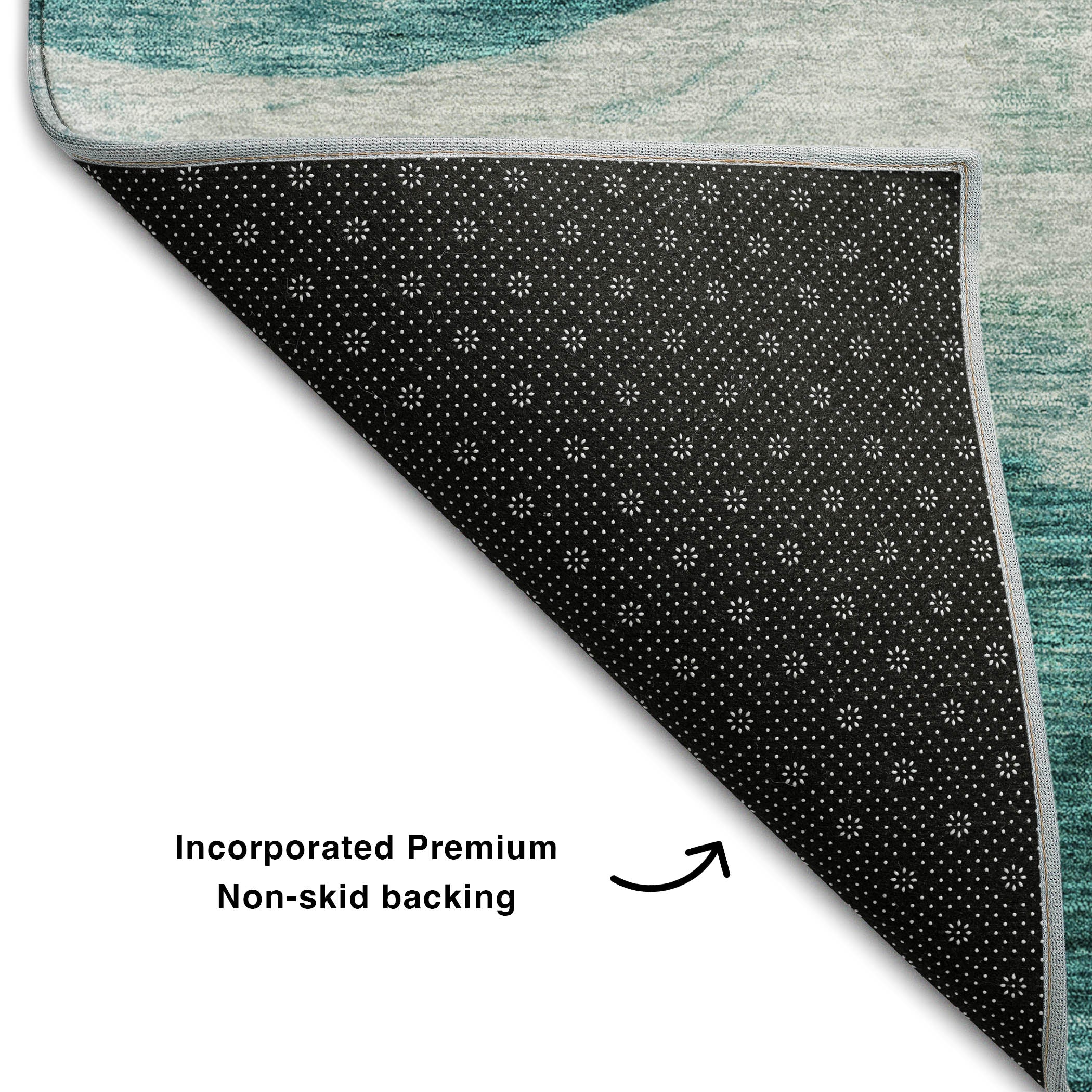 Cusco Machine Washable Transitional Seafoam Blue Rug 1'8" x 2'6" #shape_Rectangle