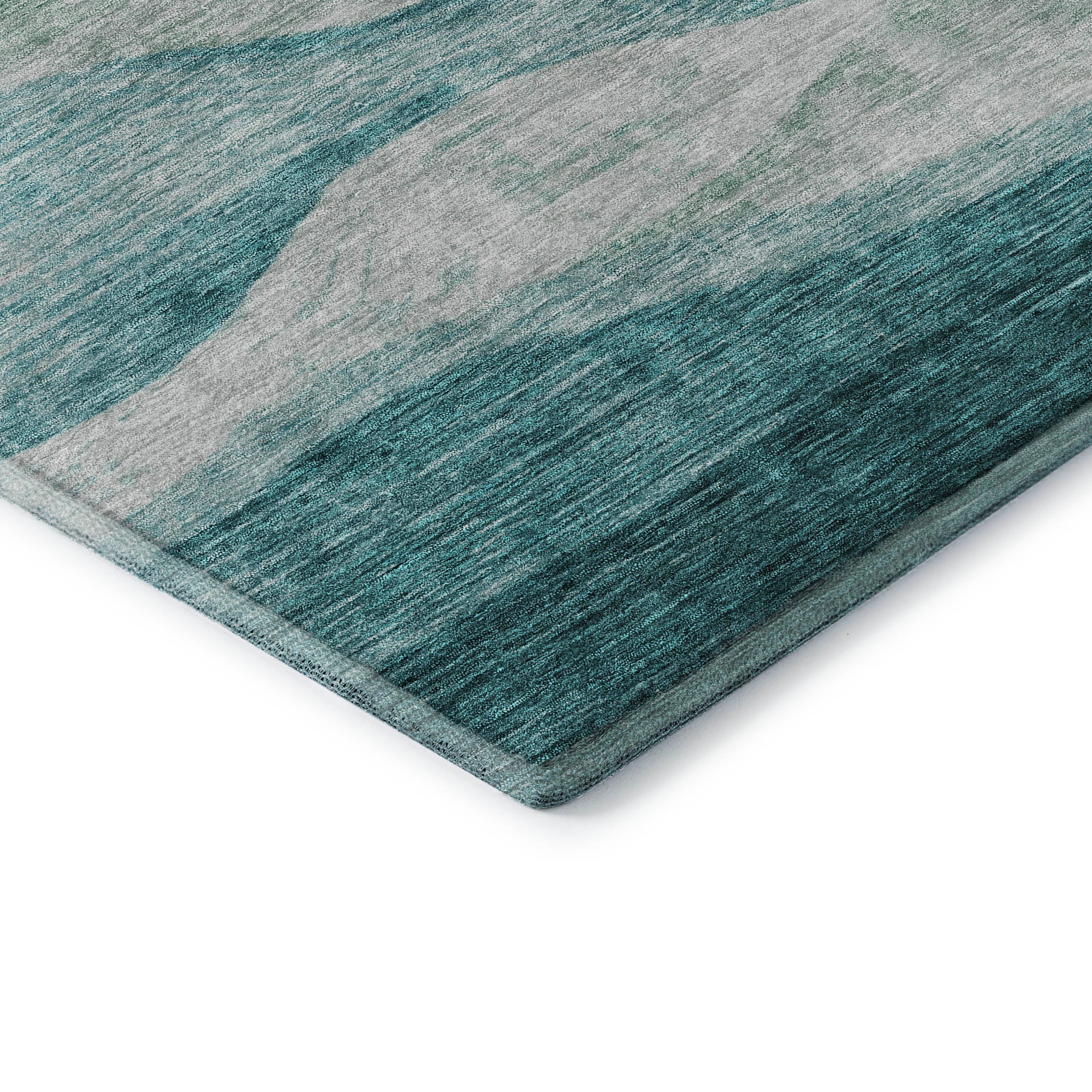 Cusco Machine Washable Transitional Seafoam Blue Rug 1'8" x 2'6" #shape_Rectangle