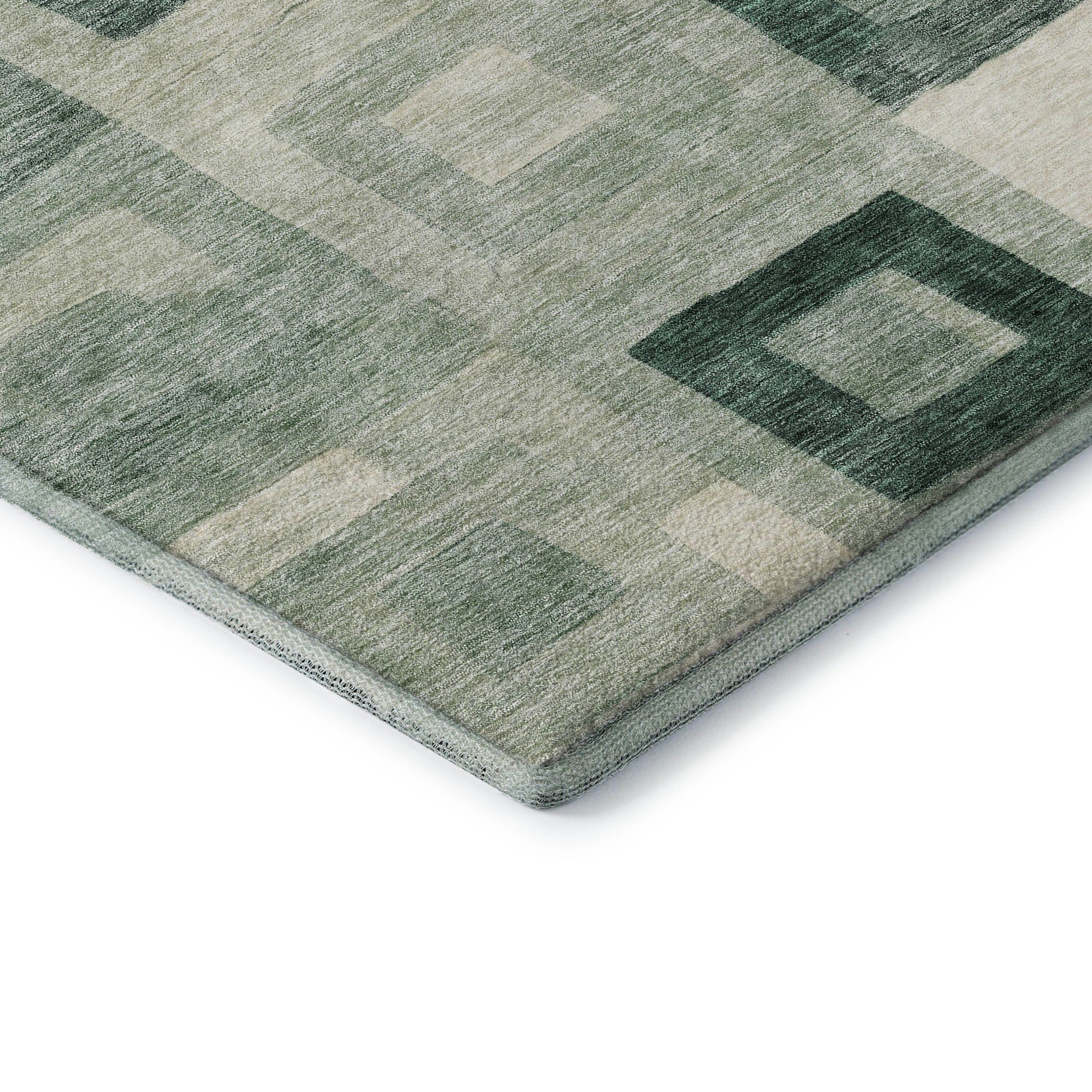 Chiang Mai Machine Washable Transitional Green Rug 1'8" x 2'6" #shape_Rectangle