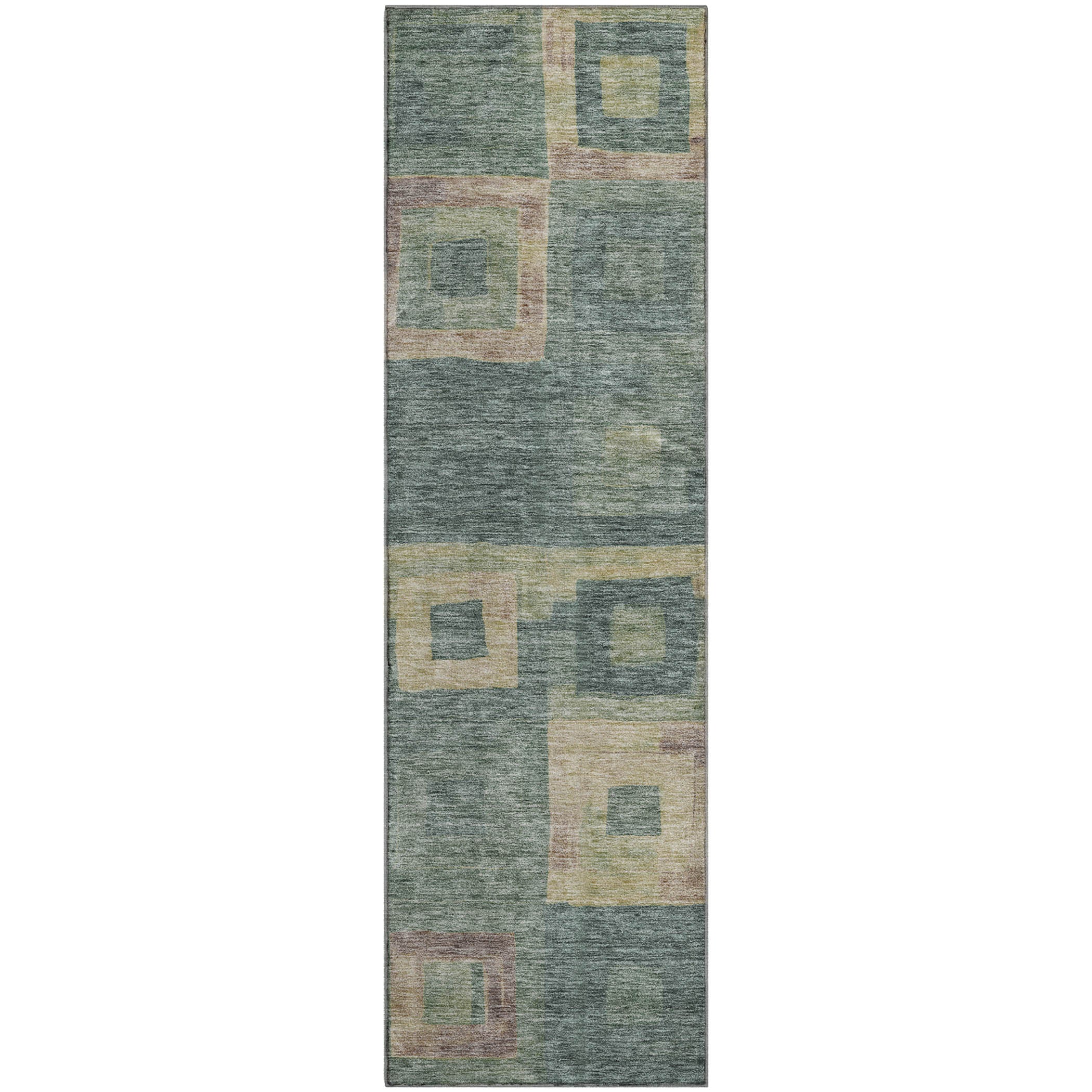 Chiang Mai Machine Washable Transitional Sage Green Rug 2'3" x 7'6" #shape_Runner