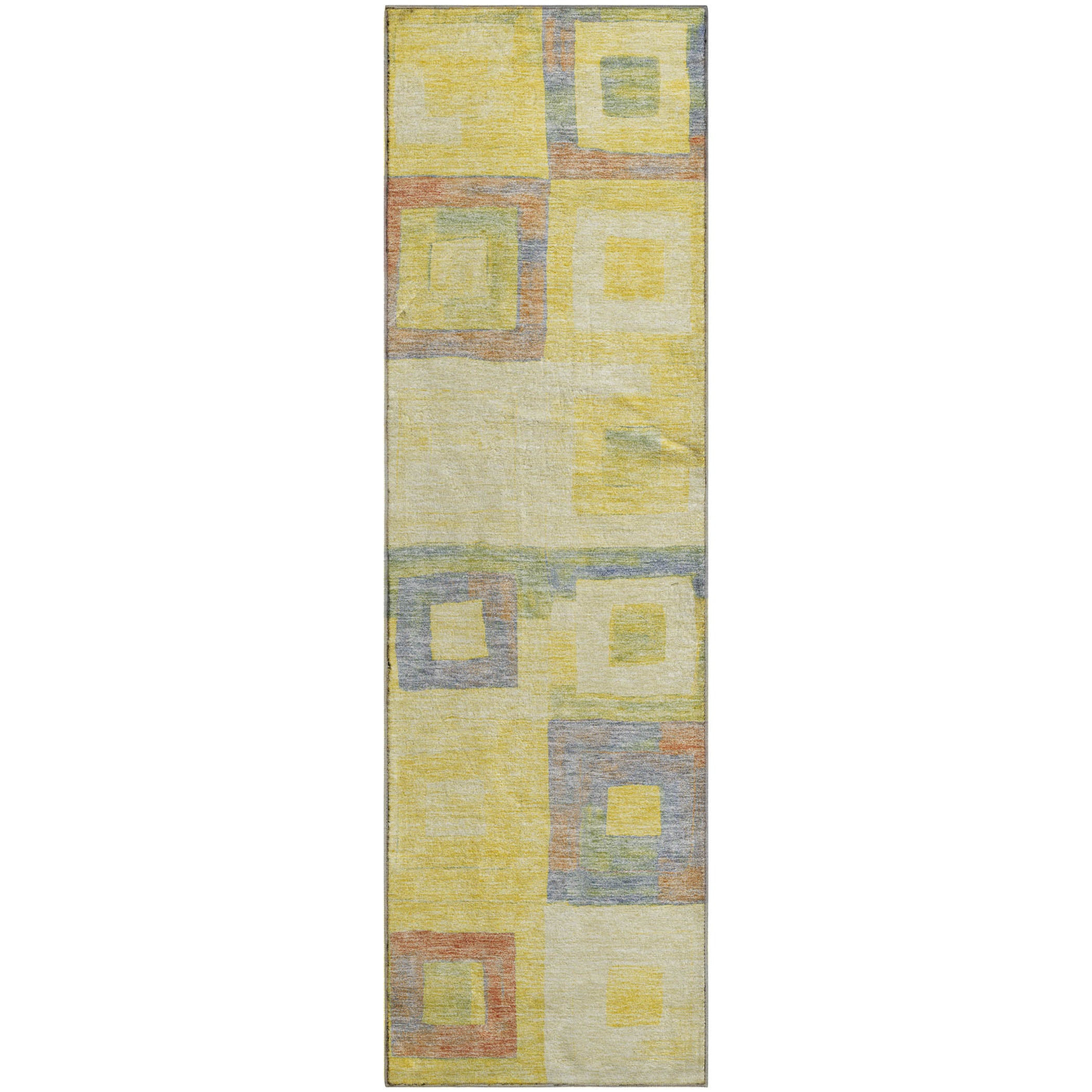 Chiang Mai Machine Washable Transitional Yellow Gold Rug 2'3" x 7'6" #shape_Runner
