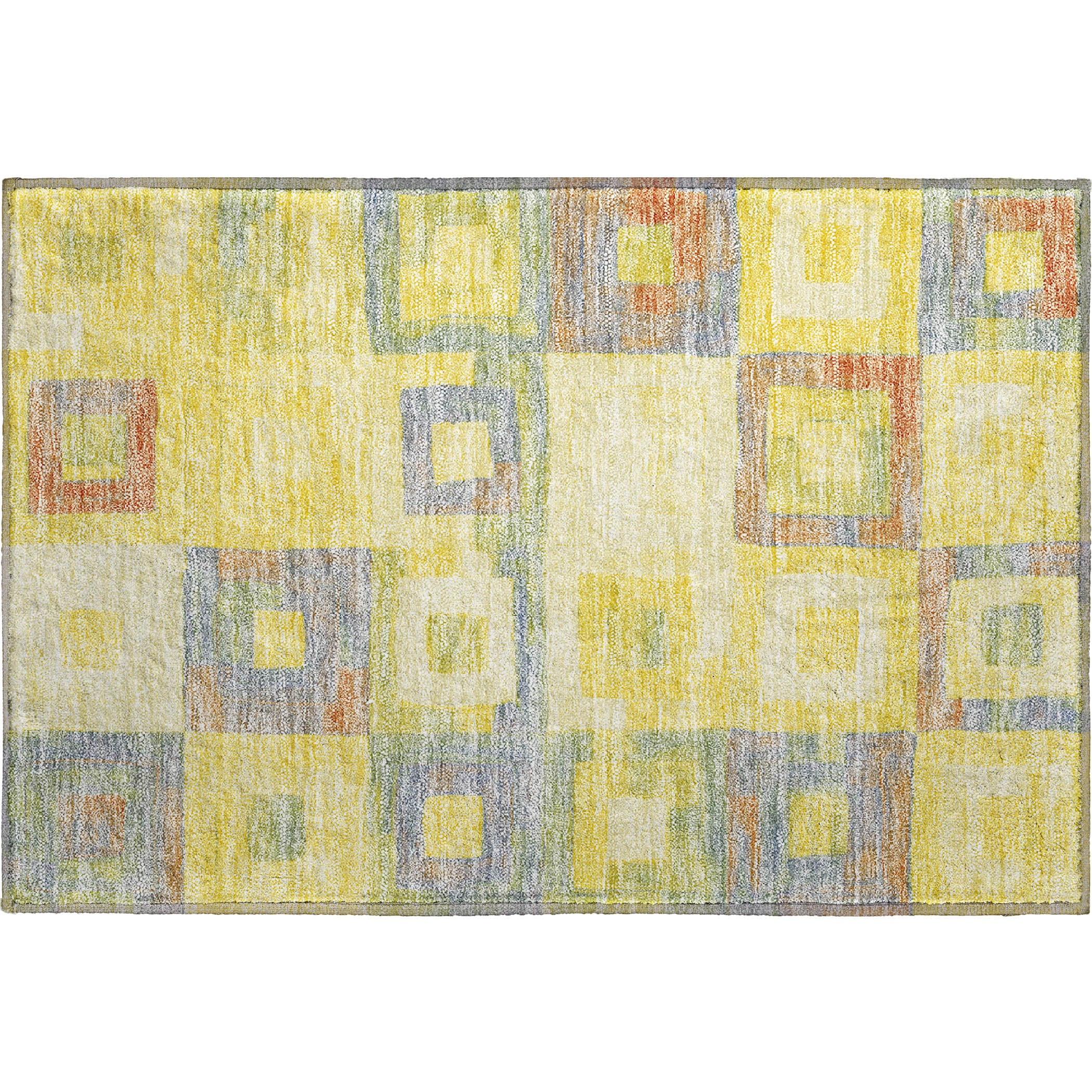 Chiang Mai Machine Washable Transitional Yellow Gold Rug 1'8" x 2'6" #shape_Rectangle