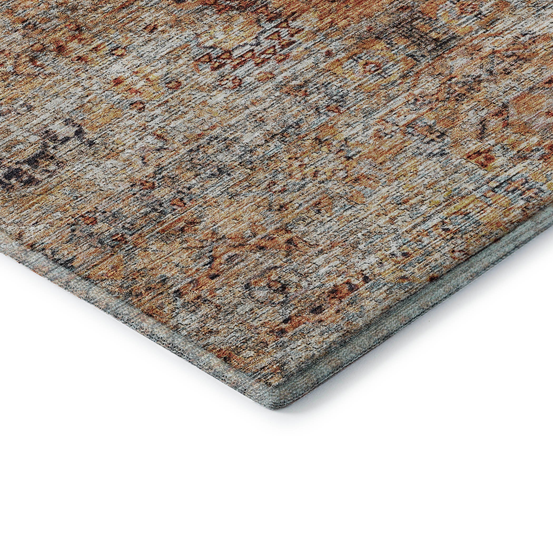 Seville Machine Washable Traditional Coral Orange Rug 1'8" x 2'6" #shape_Rectangle