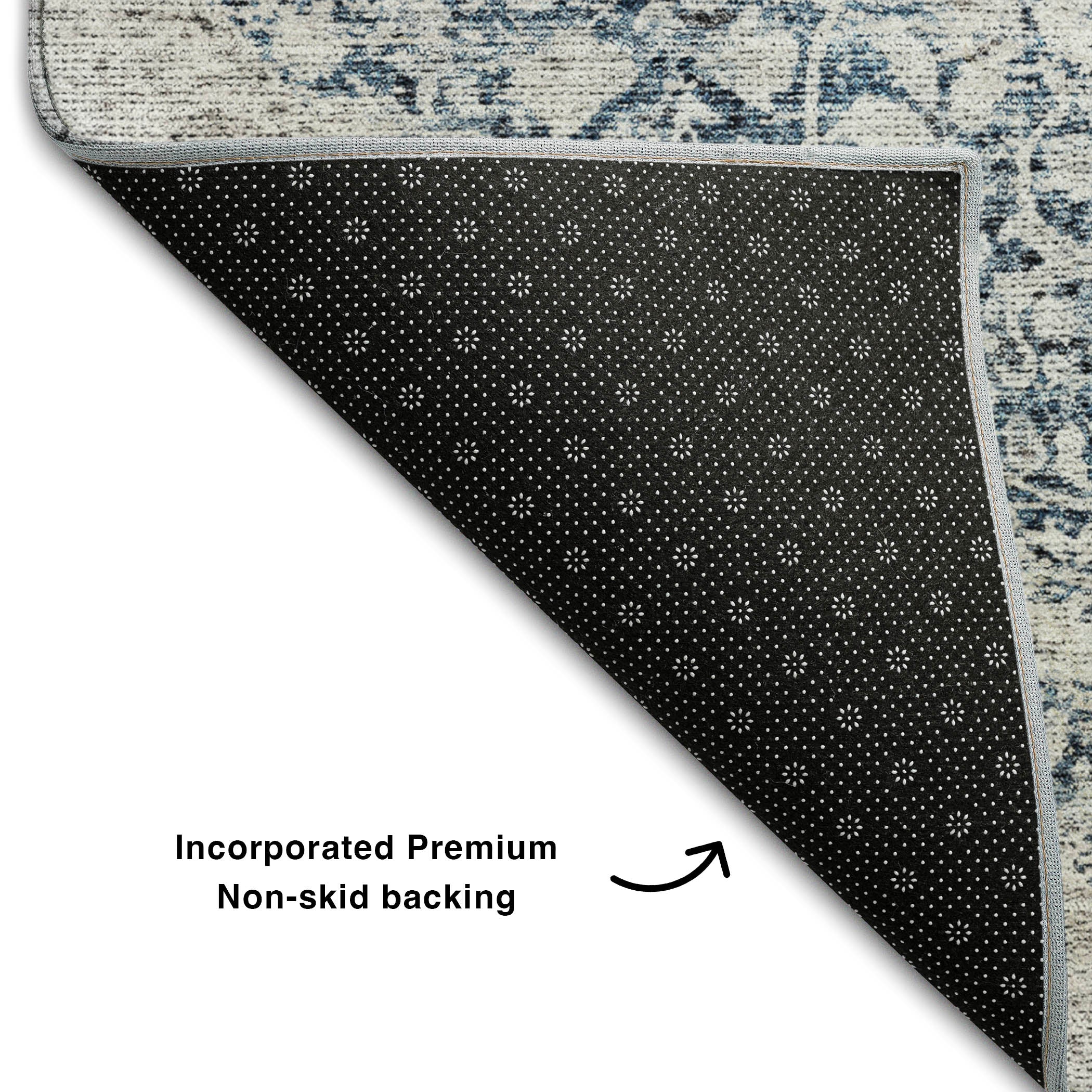 Bergen Machine Washable Traditional Blue Rug 1'8" x 2'6" #shape_Rectangle