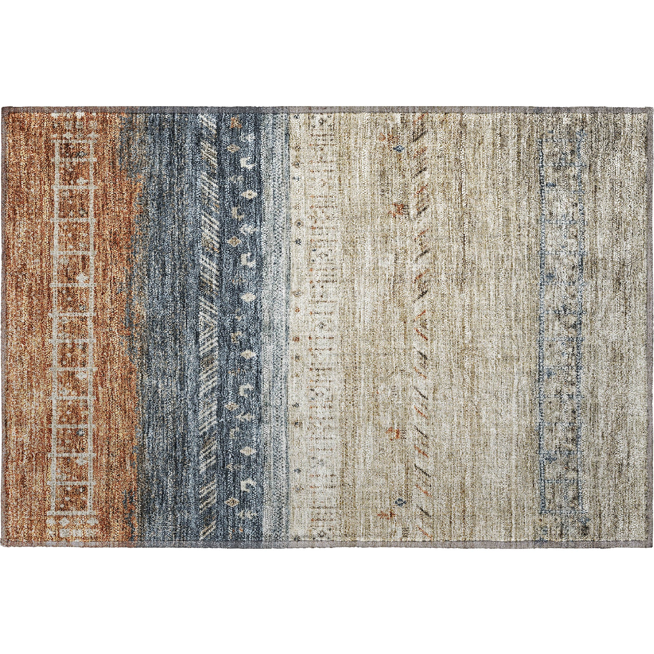 Cusco Machine Washable Transitional Brown Rug 1'8" x 2'6" #shape_Rectangle