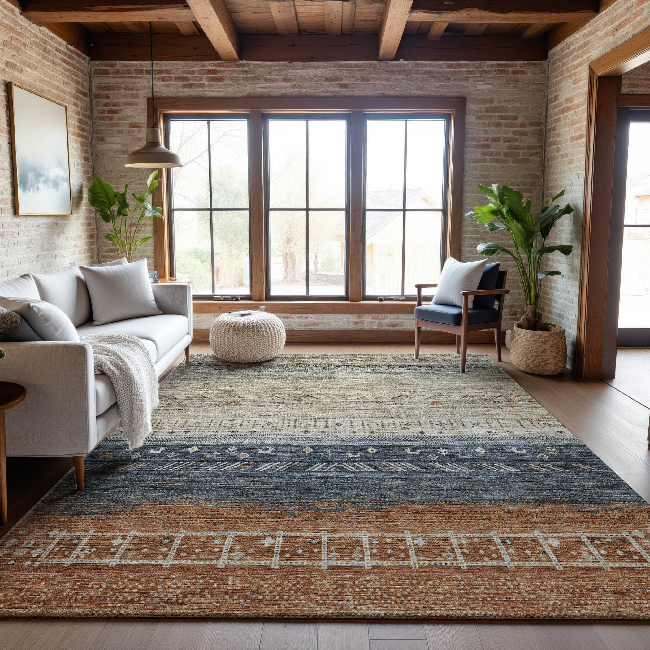 Cusco Machine Washable Transitional Brown Rug 2'6" x 3'10" #shape_Rectangle