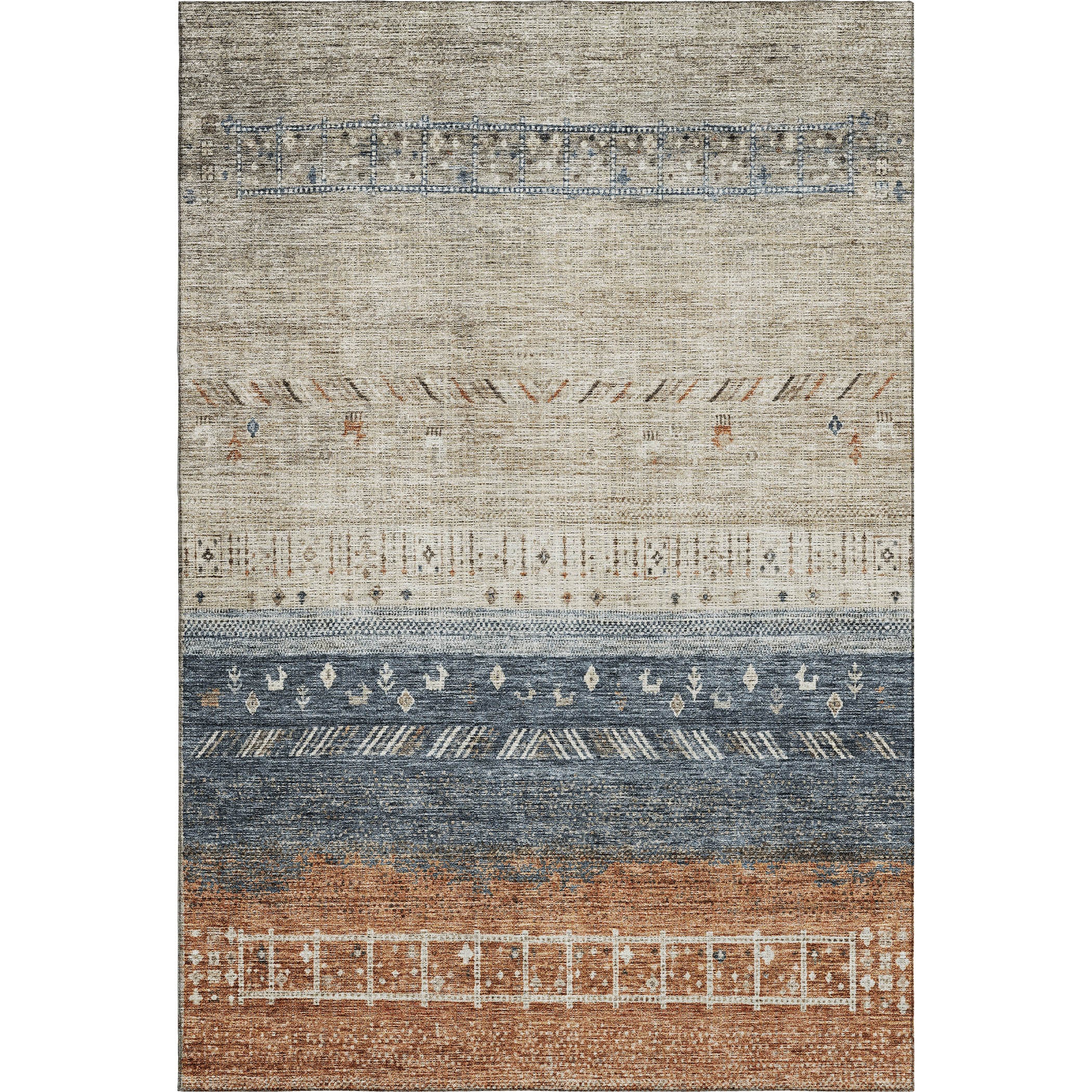 Cusco Machine Washable Transitional Brown Rug 2'6" x 3'10" #shape_Rectangle