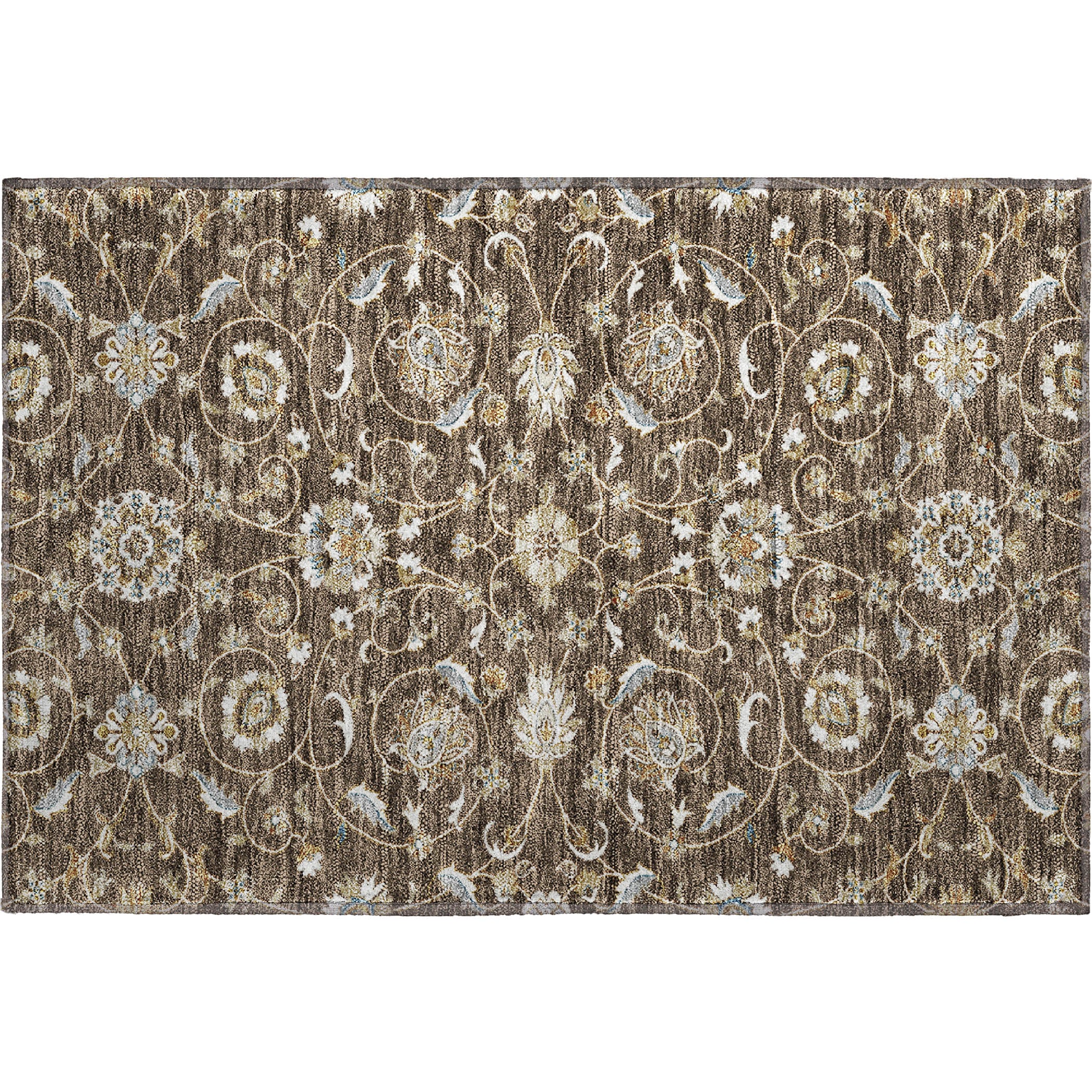 Lucerne Machine Washable Transitional Chocolate Brown Rug 1'8" x 2'6" #shape_Rectangle