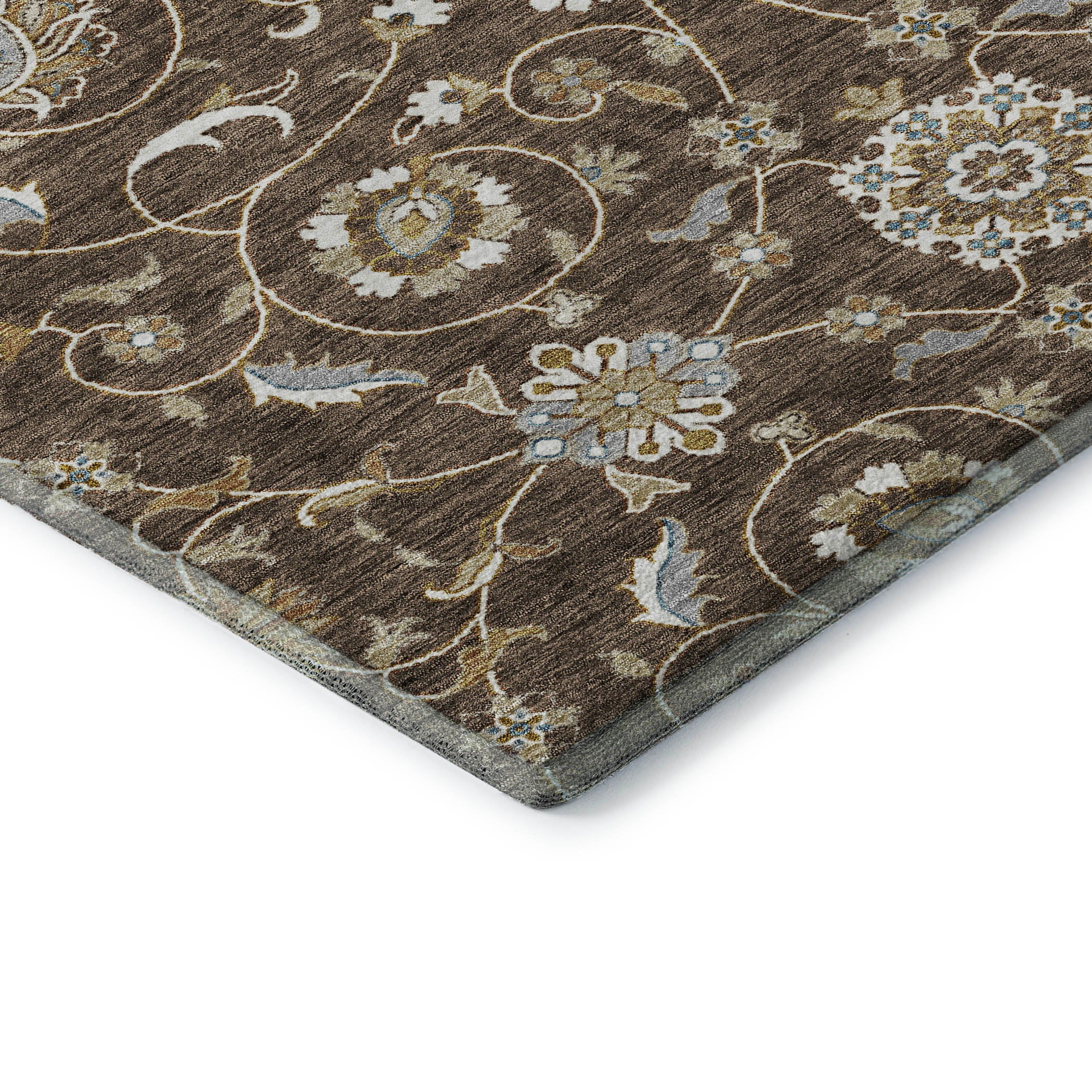 Lucerne Machine Washable Transitional Chocolate Brown Rug 1'8" x 2'6" #shape_Rectangle