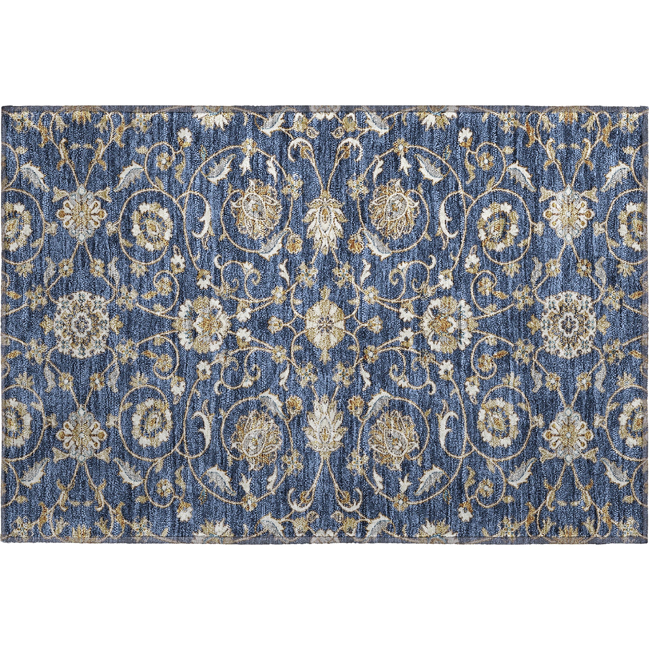 Lucerne Machine Washable Transitional Navy Blue Rug 1'8" x 2'6" #shape_Rectangle
