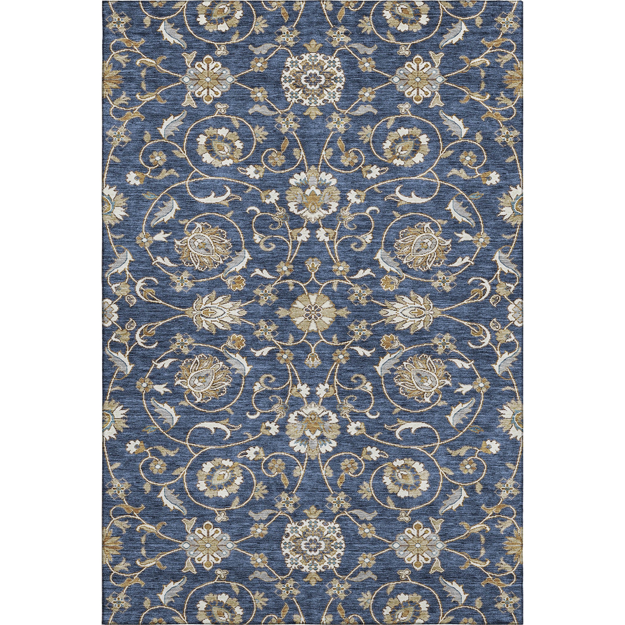 Lucerne Machine Washable Transitional Navy Blue Rug 2'6" x 3'10" #shape_Rectangle