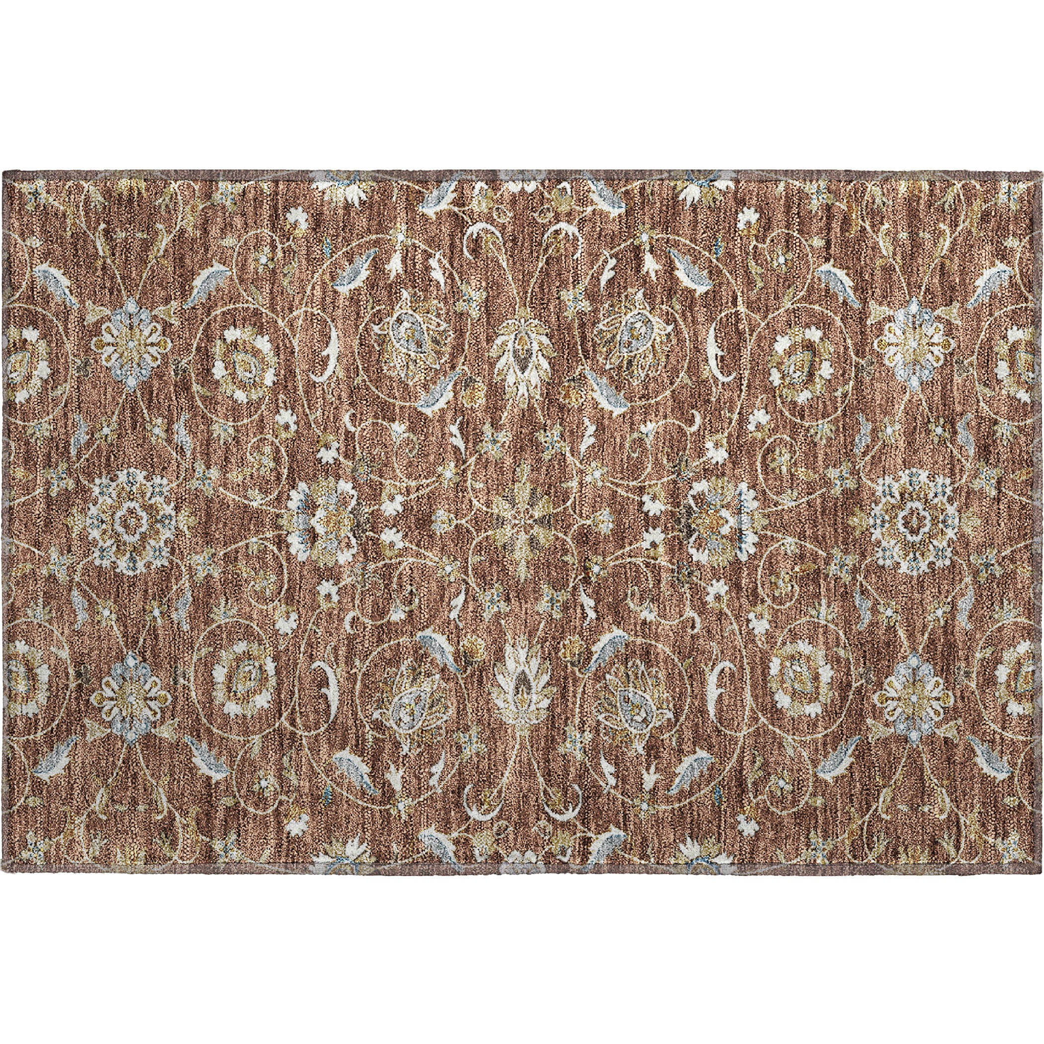 Lucerne Machine Washable Transitional Paprika Orange Rug 1'8" x 2'6" #shape_Rectangle