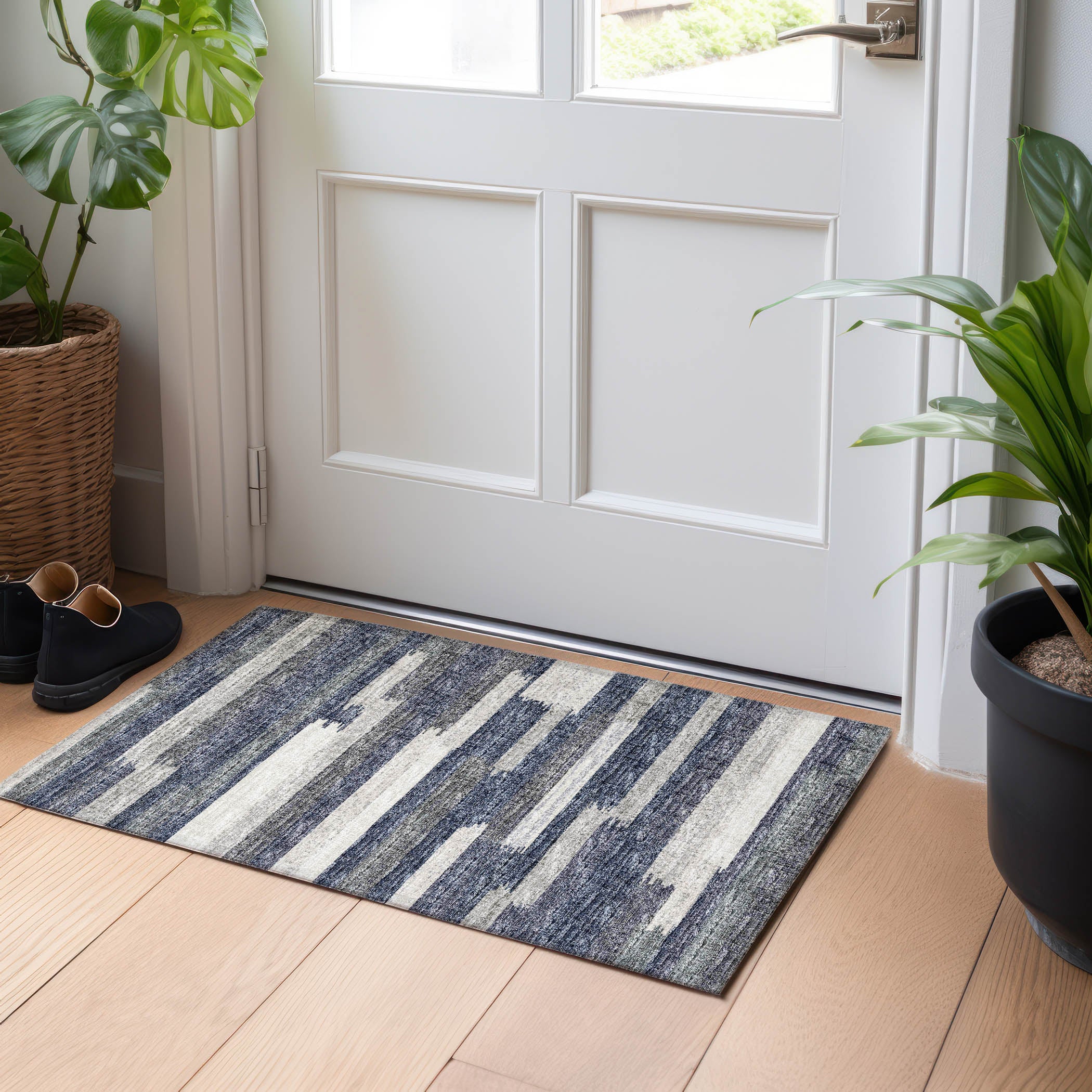 Marrakech Machine Washable Transitional Gray Rug 1'8" x 2'6" #shape_Rectangle