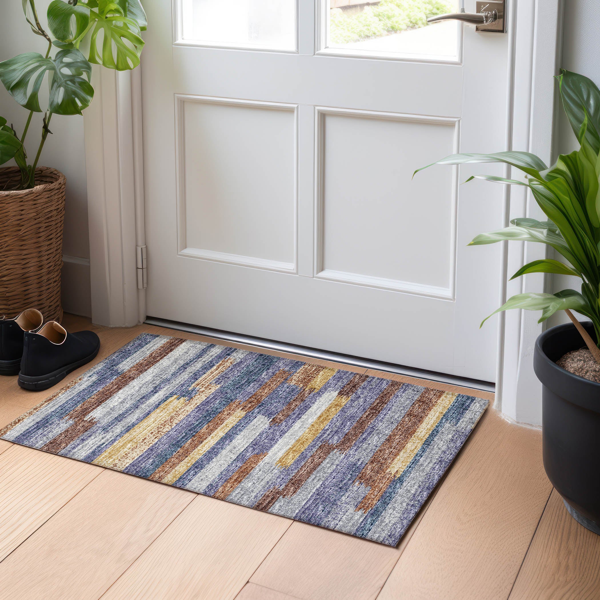 Marrakech Machine Washable Transitional Landscape Multi Rug 1'8" x 2'6" #shape_Rectangle