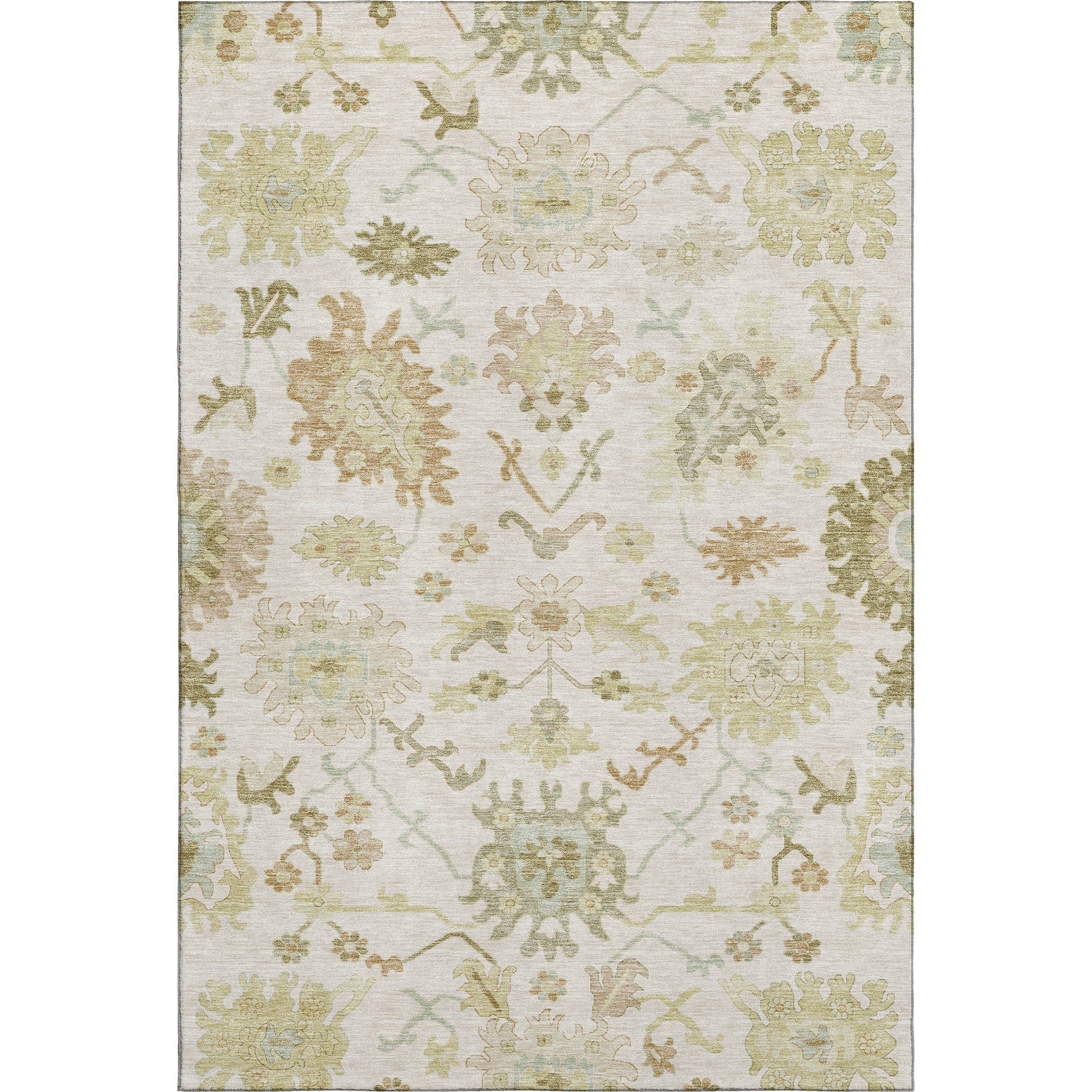 Baku Machine Washable Traditional Ivory Rug 2'6" x 3'10" #shape_Rectangle