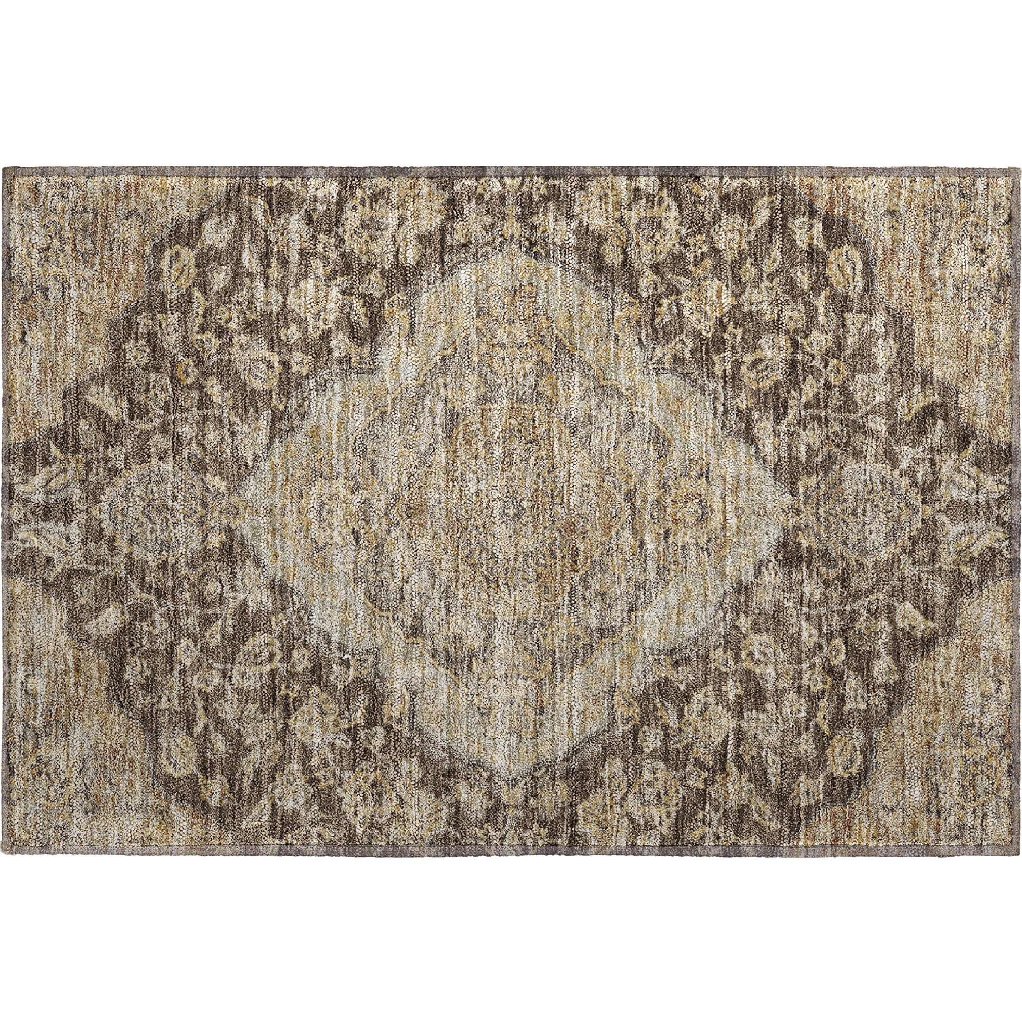 Marrakech Machine Washable Traditional Chocolate Brown Rug 1'8" x 2'6" #shape_Rectangle