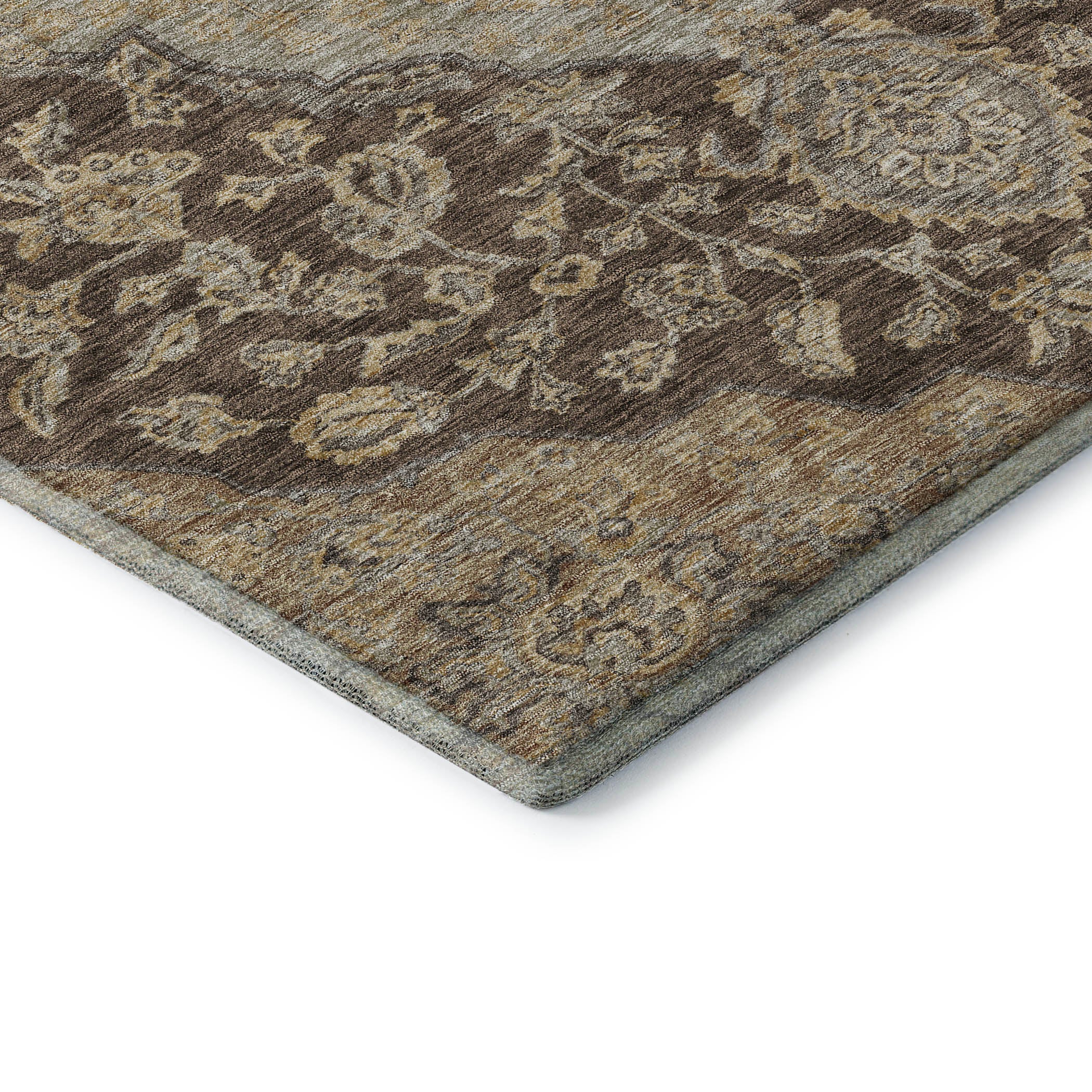 Marrakech Machine Washable Traditional Chocolate Brown Rug 1'8" x 2'6" #shape_Rectangle