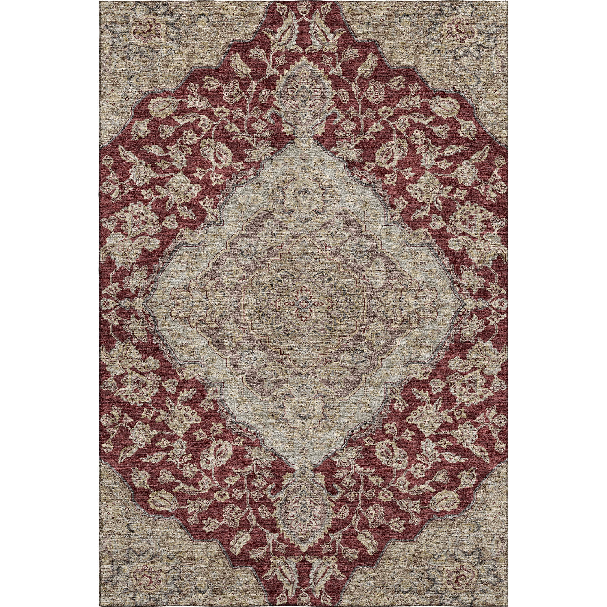 Marrakech Machine Washable Traditional Garnet Red Rug 2'6" x 3'10" #shape_Rectangle