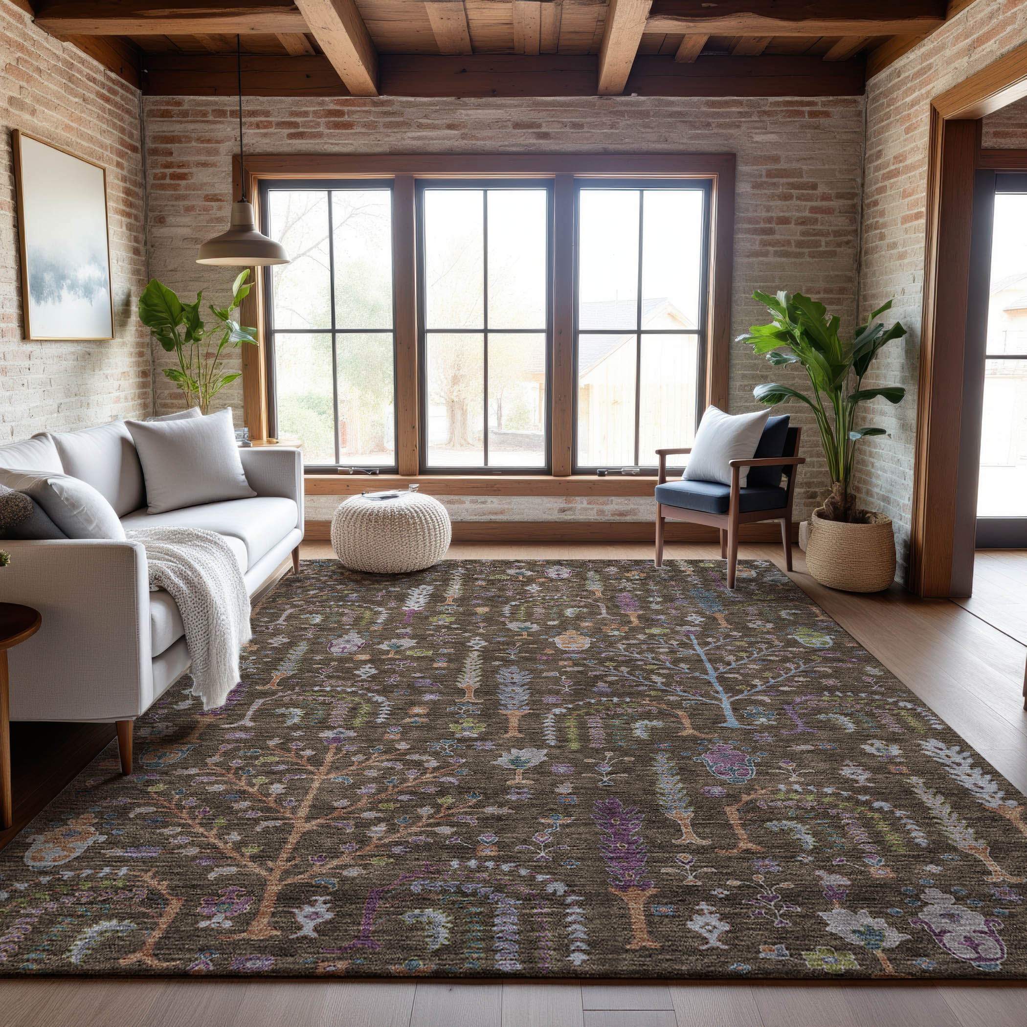 Reykjavik Machine Washable Transitional Brown Rug 2'6" x 3'10" #shape_Rectangle