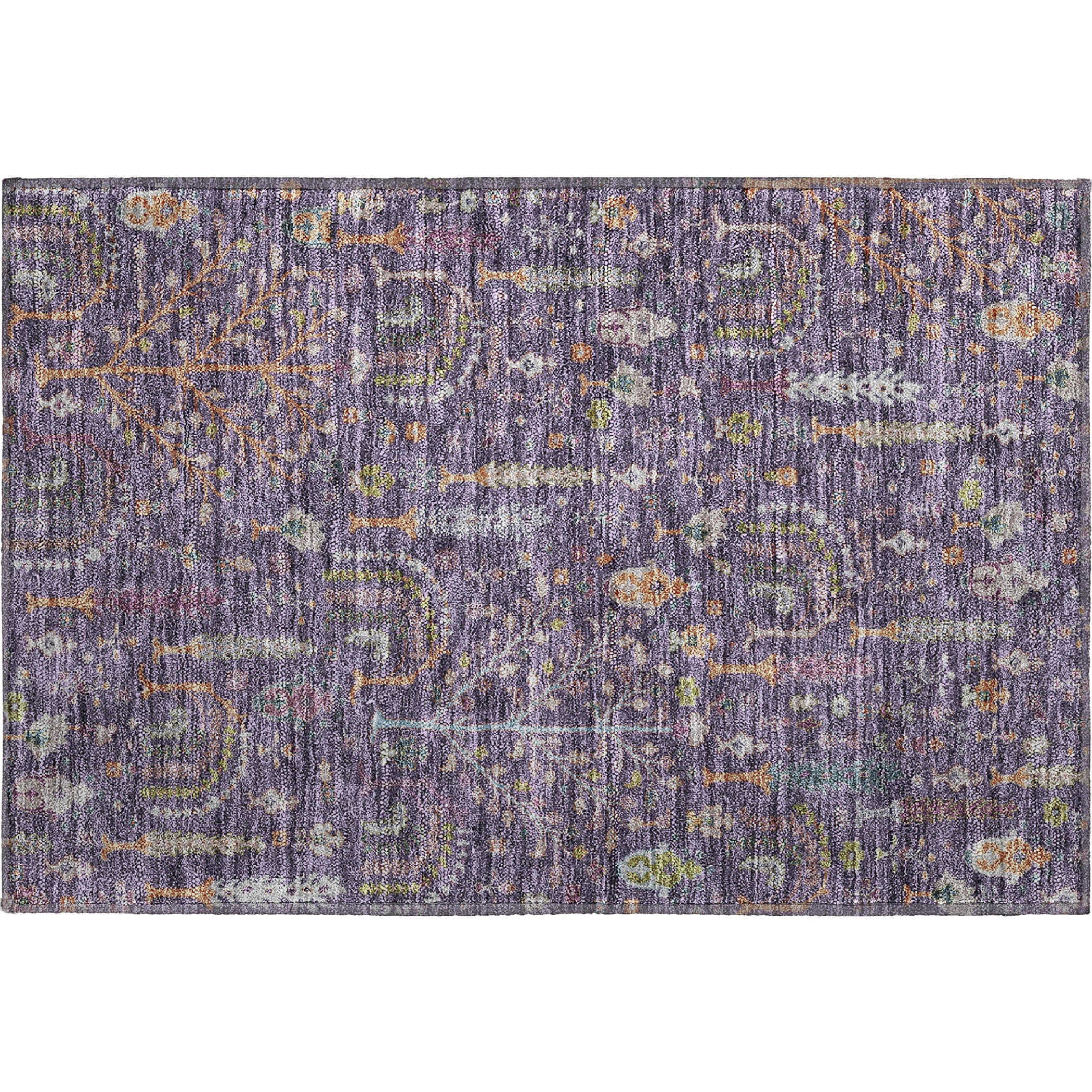 Reykjavik Machine Washable Transitional Eggplant Purple Rug 1'8" x 2'6" #shape_Rectangle