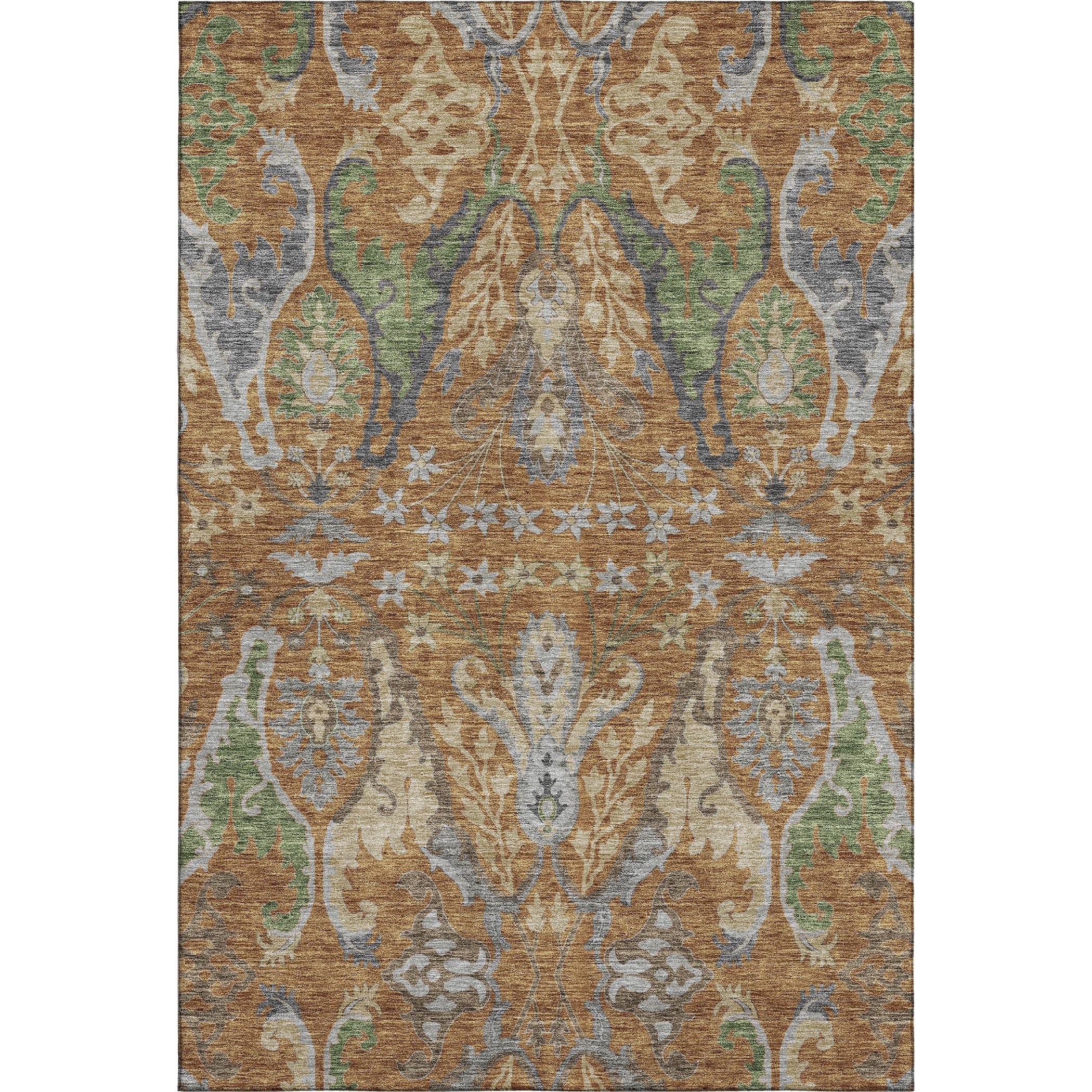 Tallinn Machine Washable Transitional Copper Orange Rug 2'6" x 3'10" #shape_Rectangle