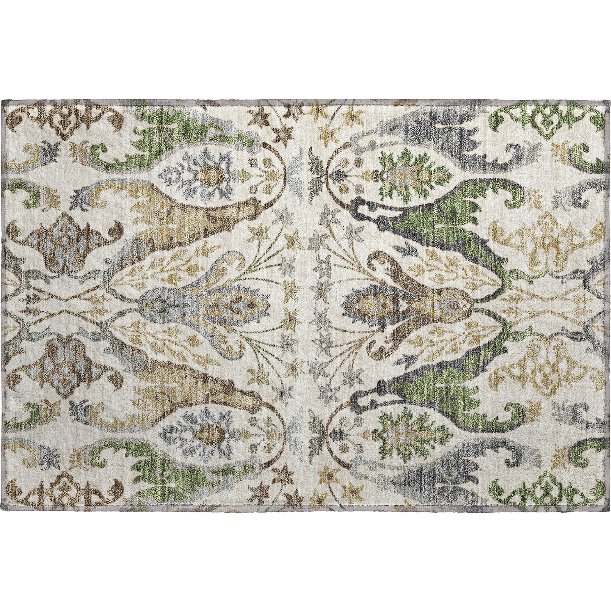 Tallinn Machine Washable Transitional Ivory Rug 1'8" x 2'6" #shape_Rectangle
