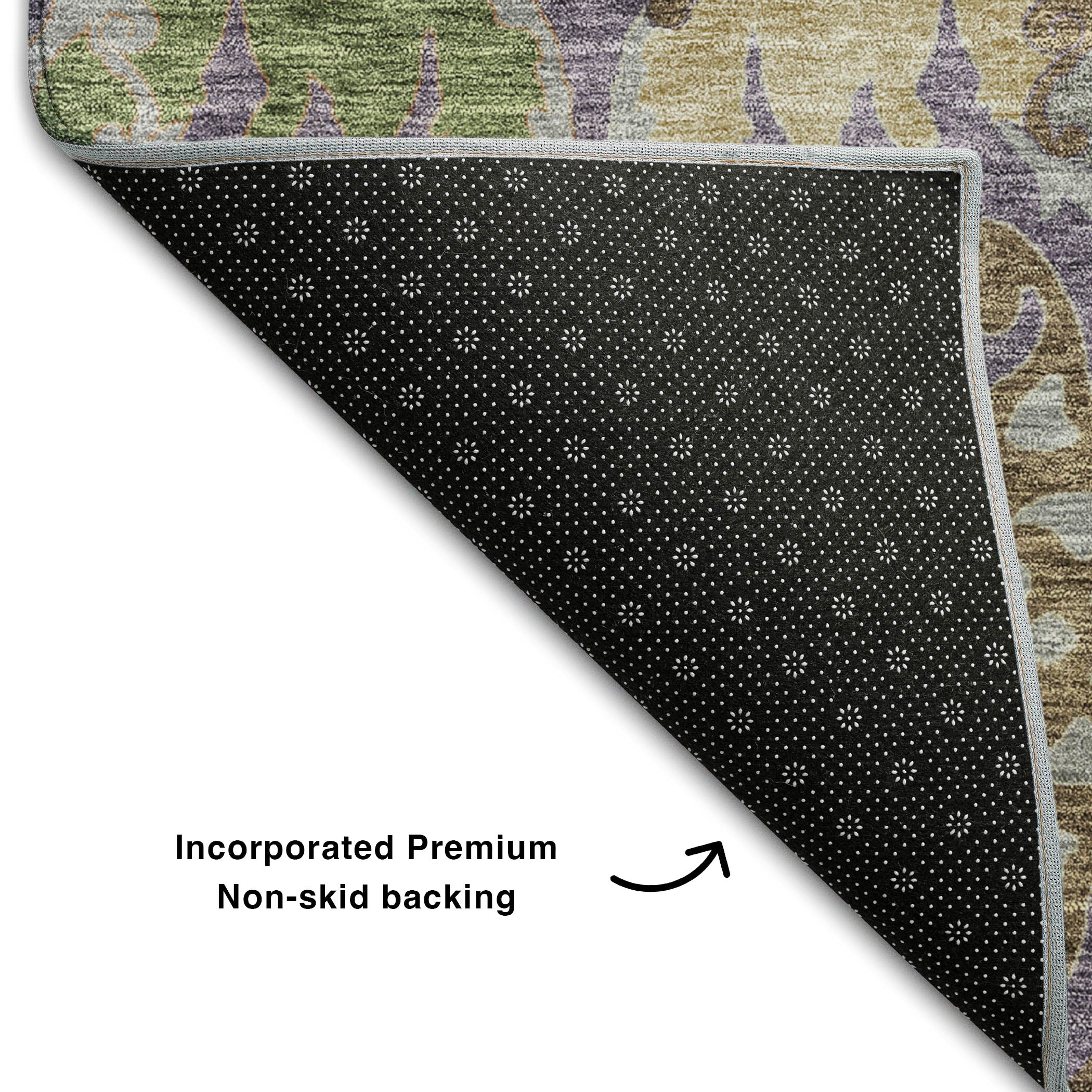 Tallinn Machine Washable Transitional Purple Rug 1'8" x 2'6" #shape_Rectangle