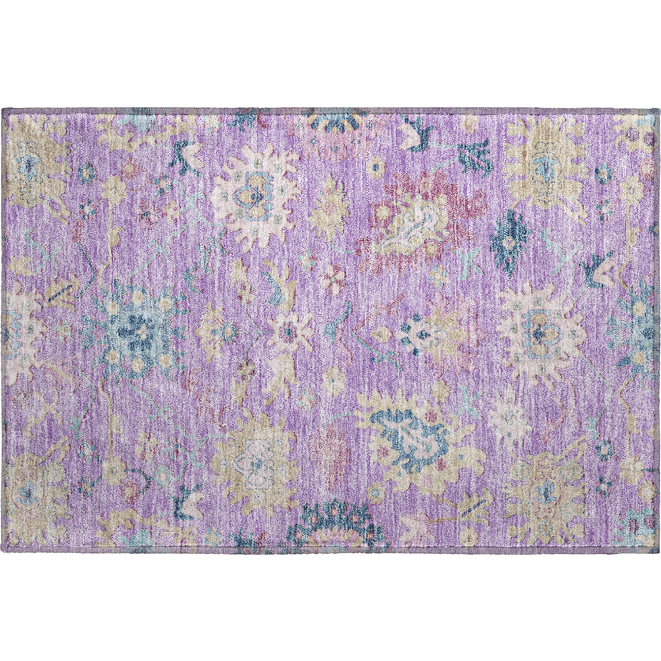 Porto Machine Washable Transitional Purple Rug 1'8" x 2'6" #shape_Rectangle