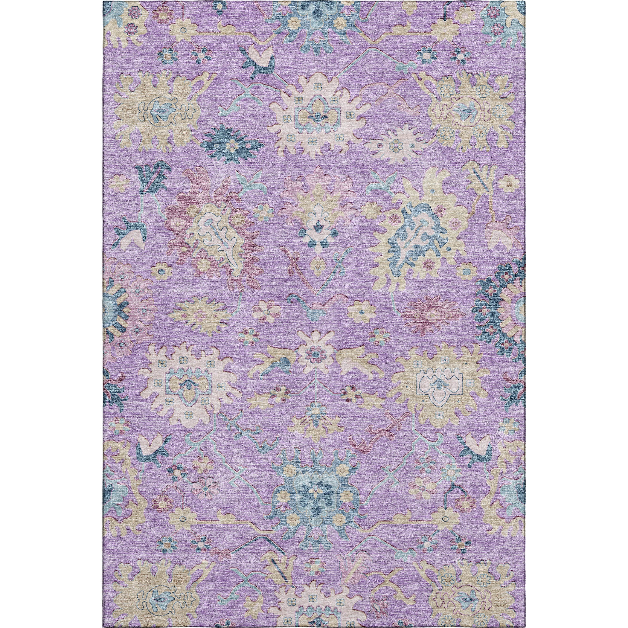 Porto Machine Washable Transitional Purple Rug 2'6" x 3'10" #shape_Rectangle