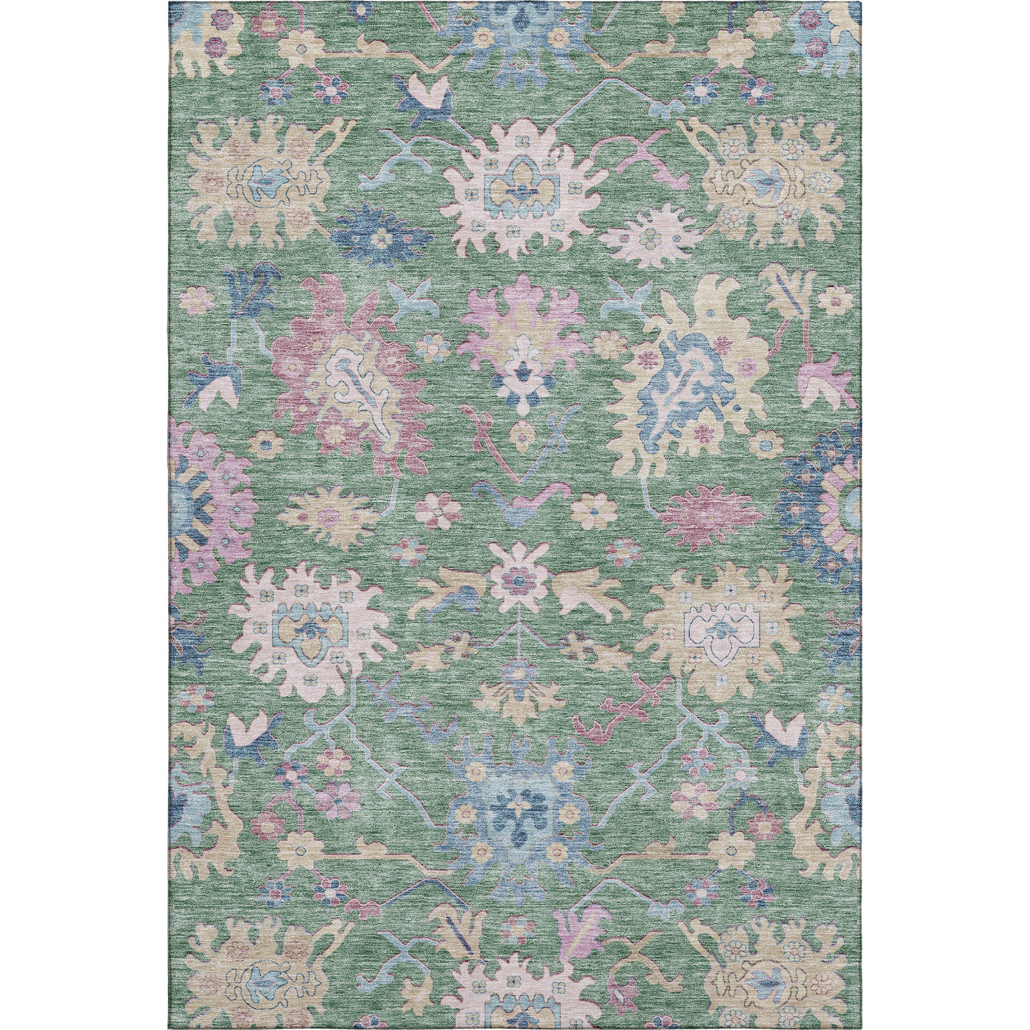 Porto Machine Washable Transitional Sage Green Rug 2'6" x 3'10" #shape_Rectangle