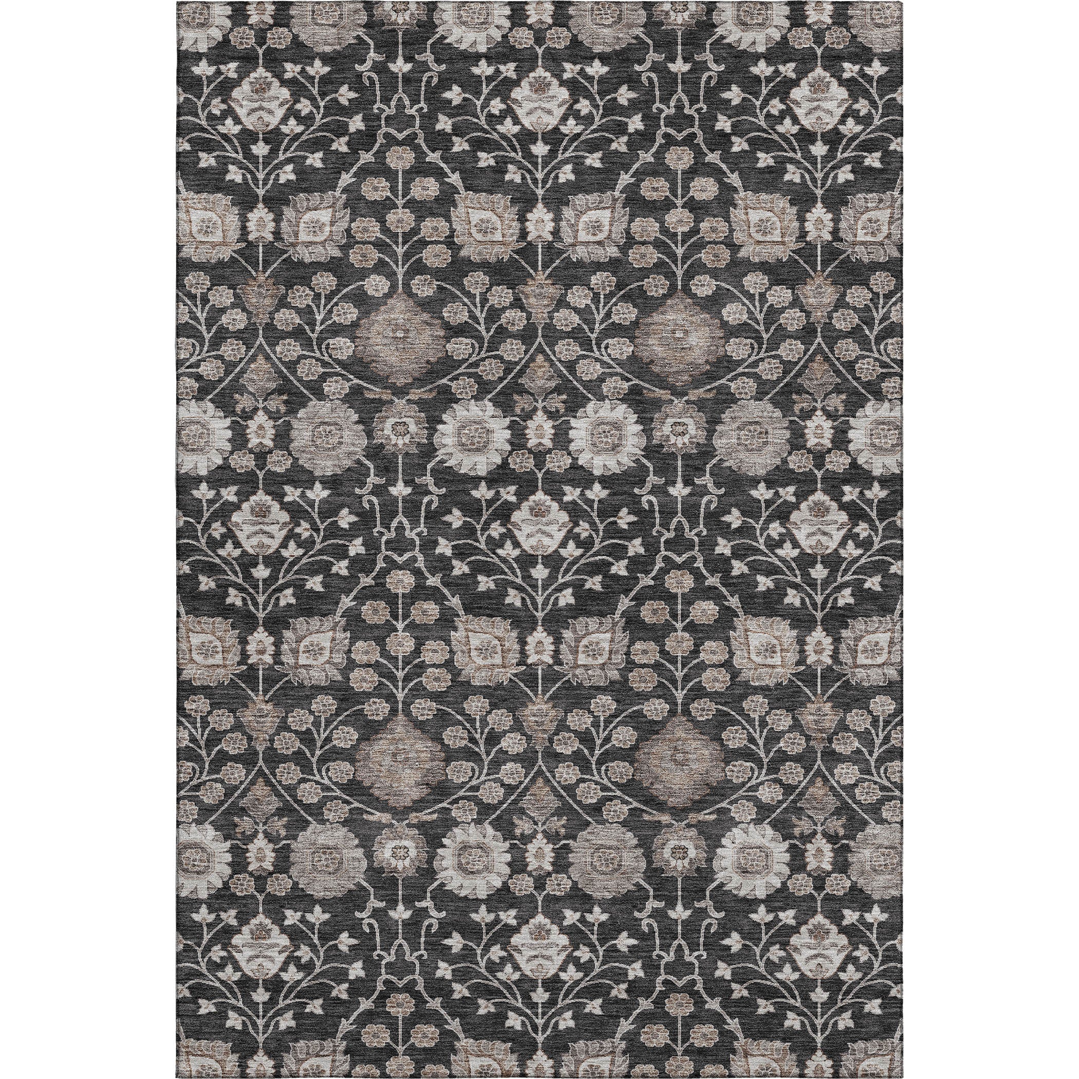 Zanzibar Machine Washable Transitional Black Rug 2'6" x 3'10" #shape_Rectangle