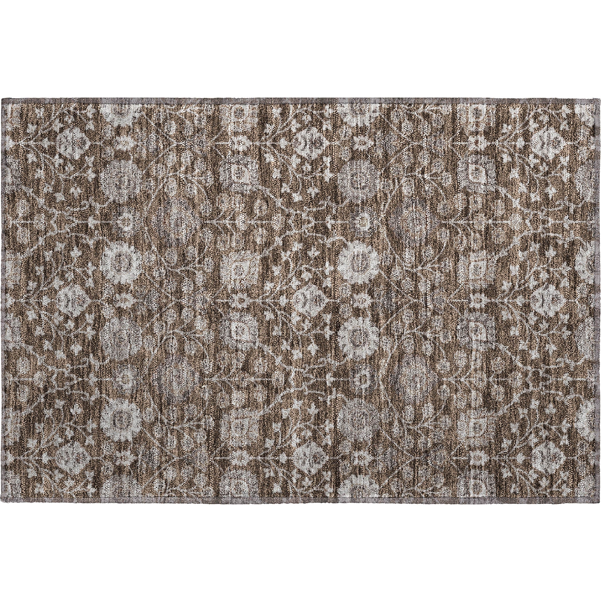 Zanzibar Machine Washable Transitional Chocolate Brown Rug 1'8" x 2'6" #shape_Rectangle