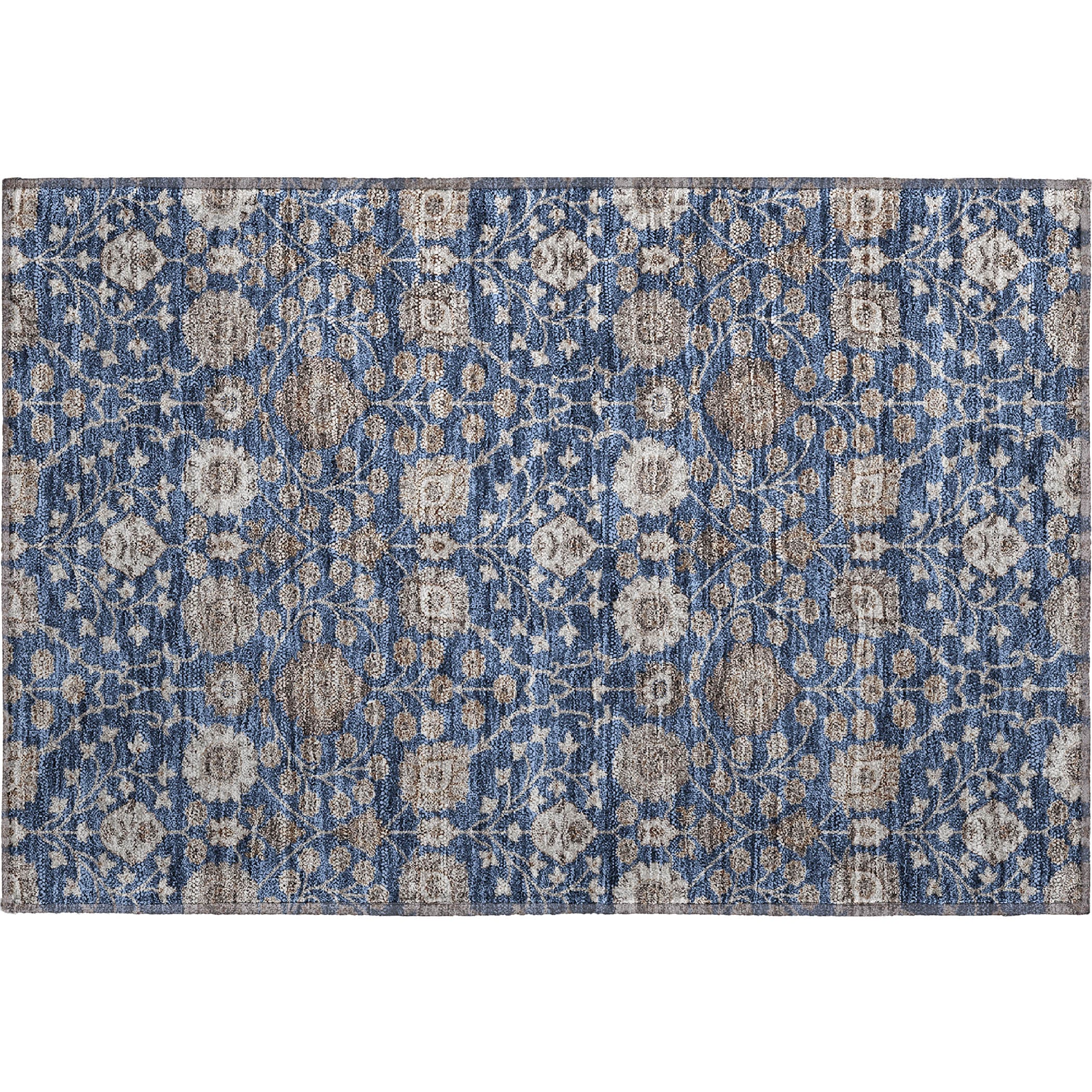 Zanzibar Machine Washable Transitional Navy Blue Rug 1'8" x 2'6" #shape_Rectangle