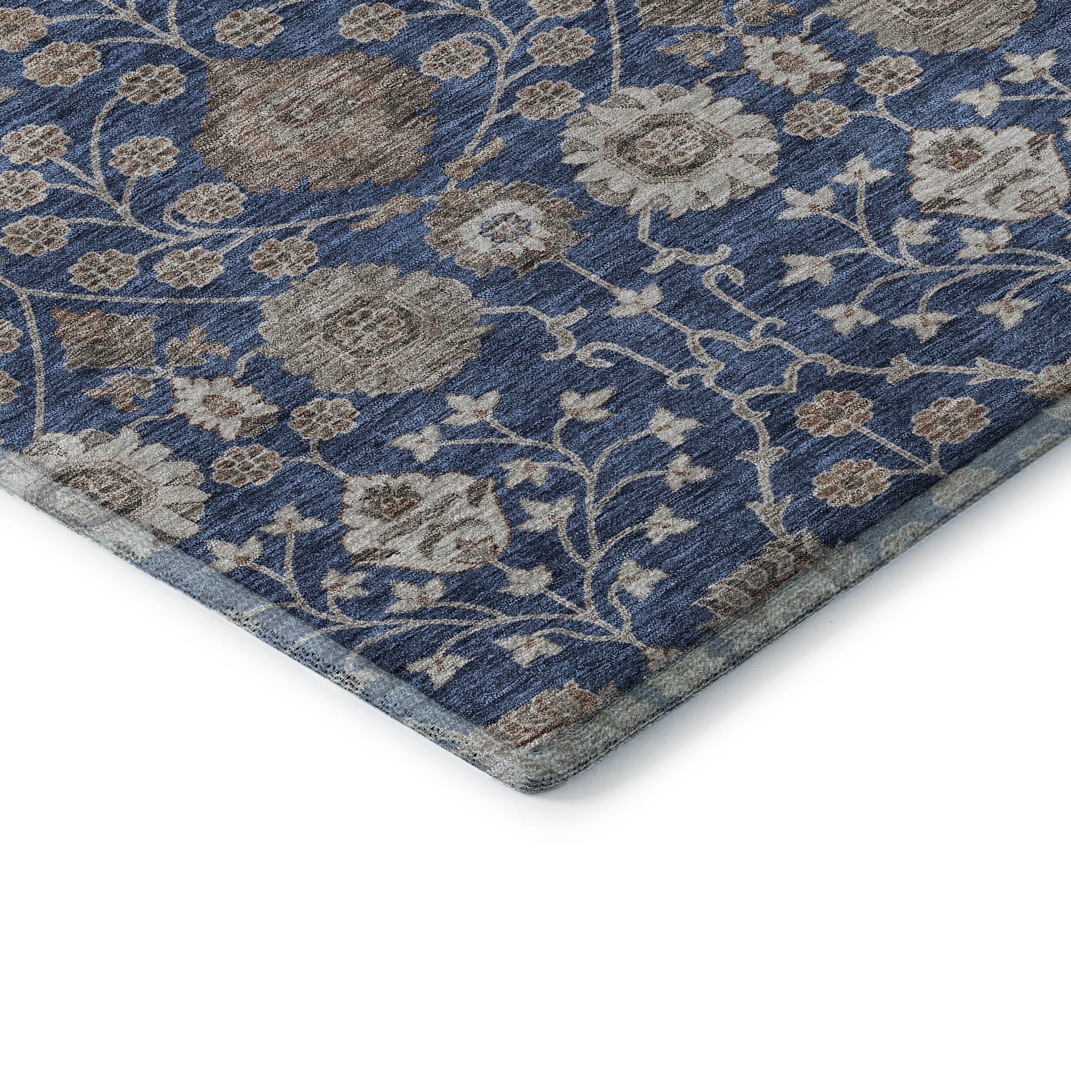 Zanzibar Machine Washable Transitional Navy Blue Rug 1'8" x 2'6" #shape_Rectangle