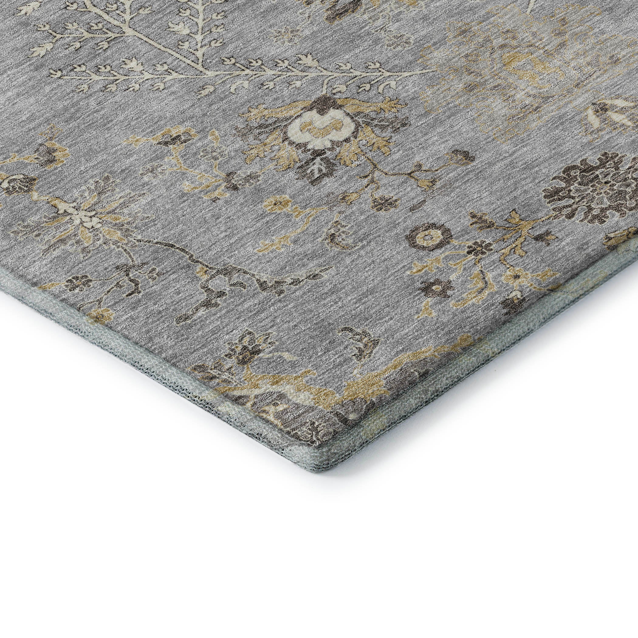 Queenstown Machine Washable Transitional Gray Rug 1'8" x 2'6" #shape_Rectangle