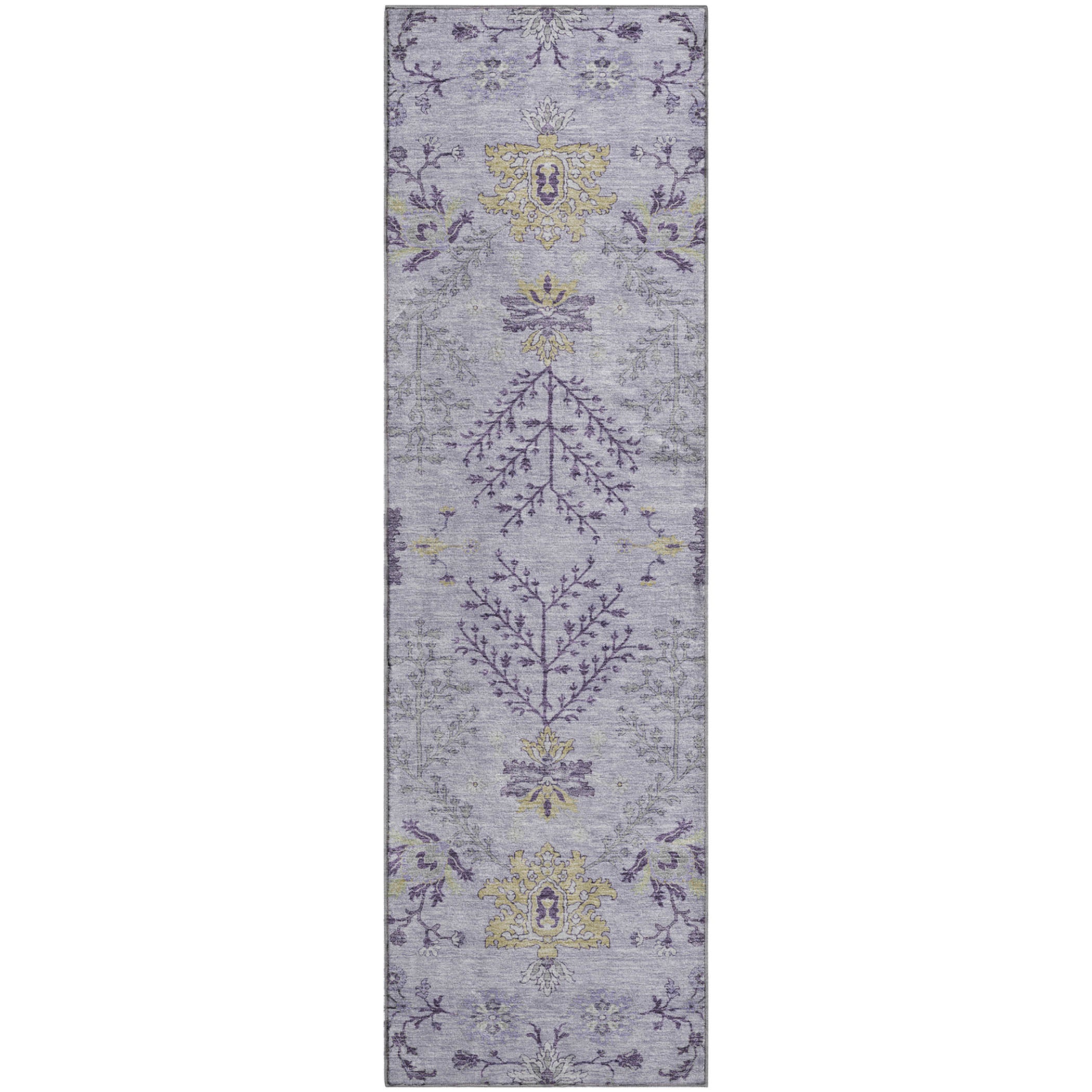 Queenstown Machine Washable Transitional Lavender Purple Rug 2'3" x 7'6" #shape_Runner