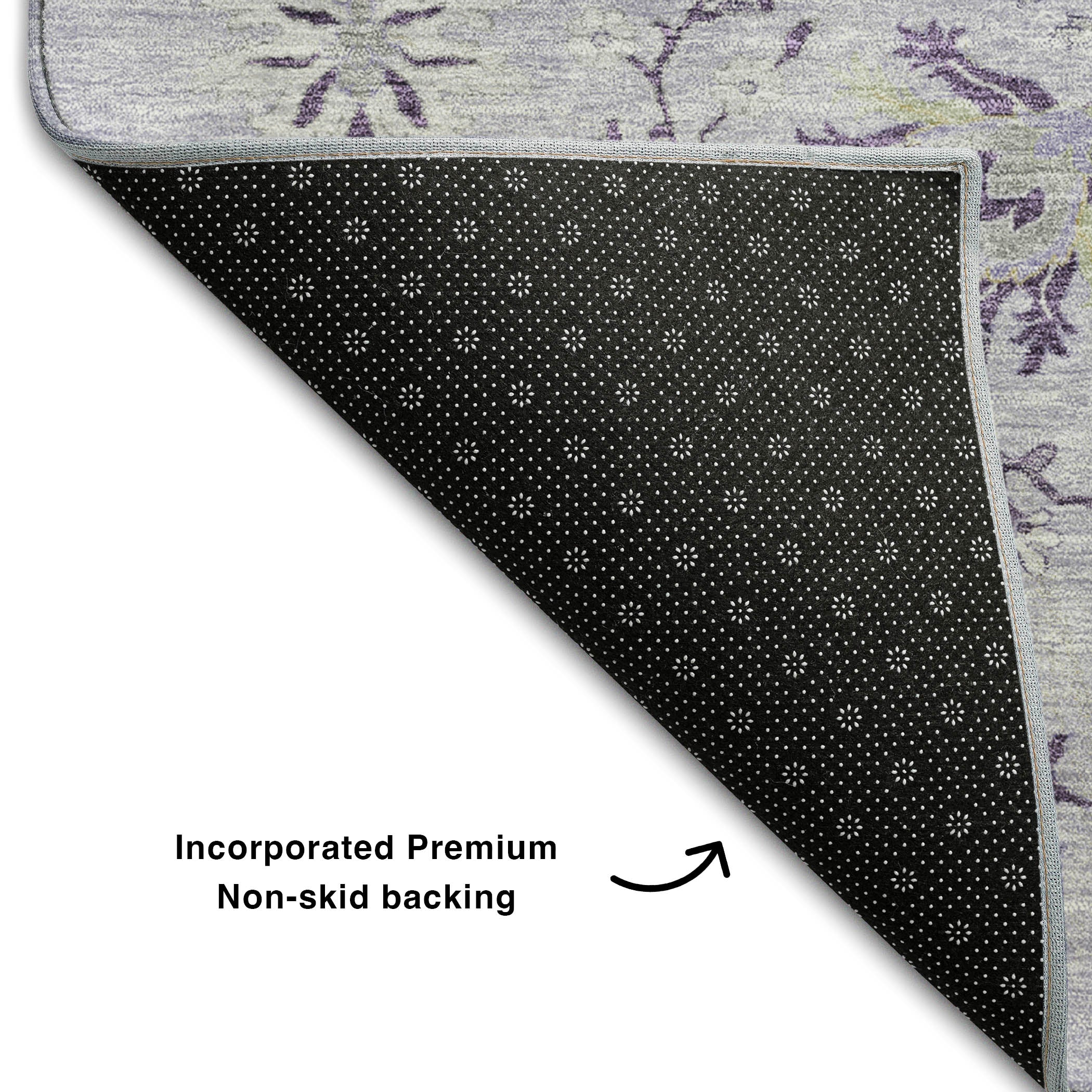 Queenstown Machine Washable Transitional Lavender Purple Rug 1'8" x 2'6" #shape_Rectangle