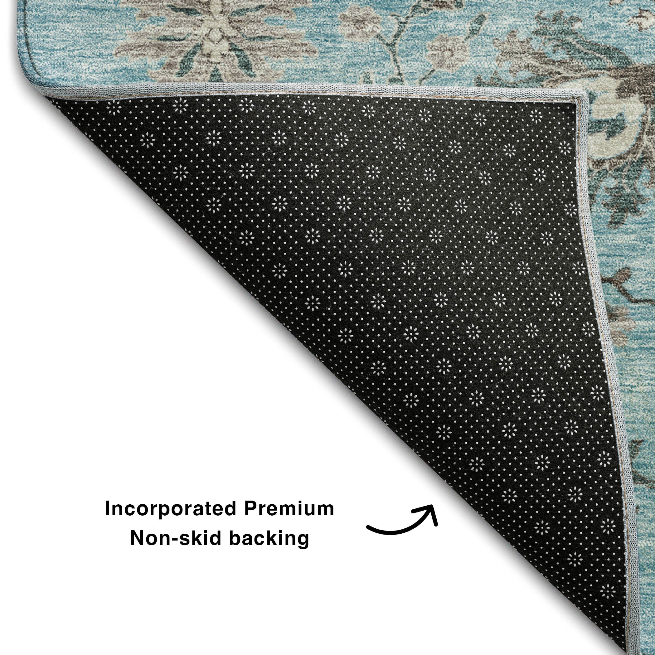 Queenstown Machine Washable Transitional Sky Blue Rug 1'8" x 2'6" #shape_Rectangle