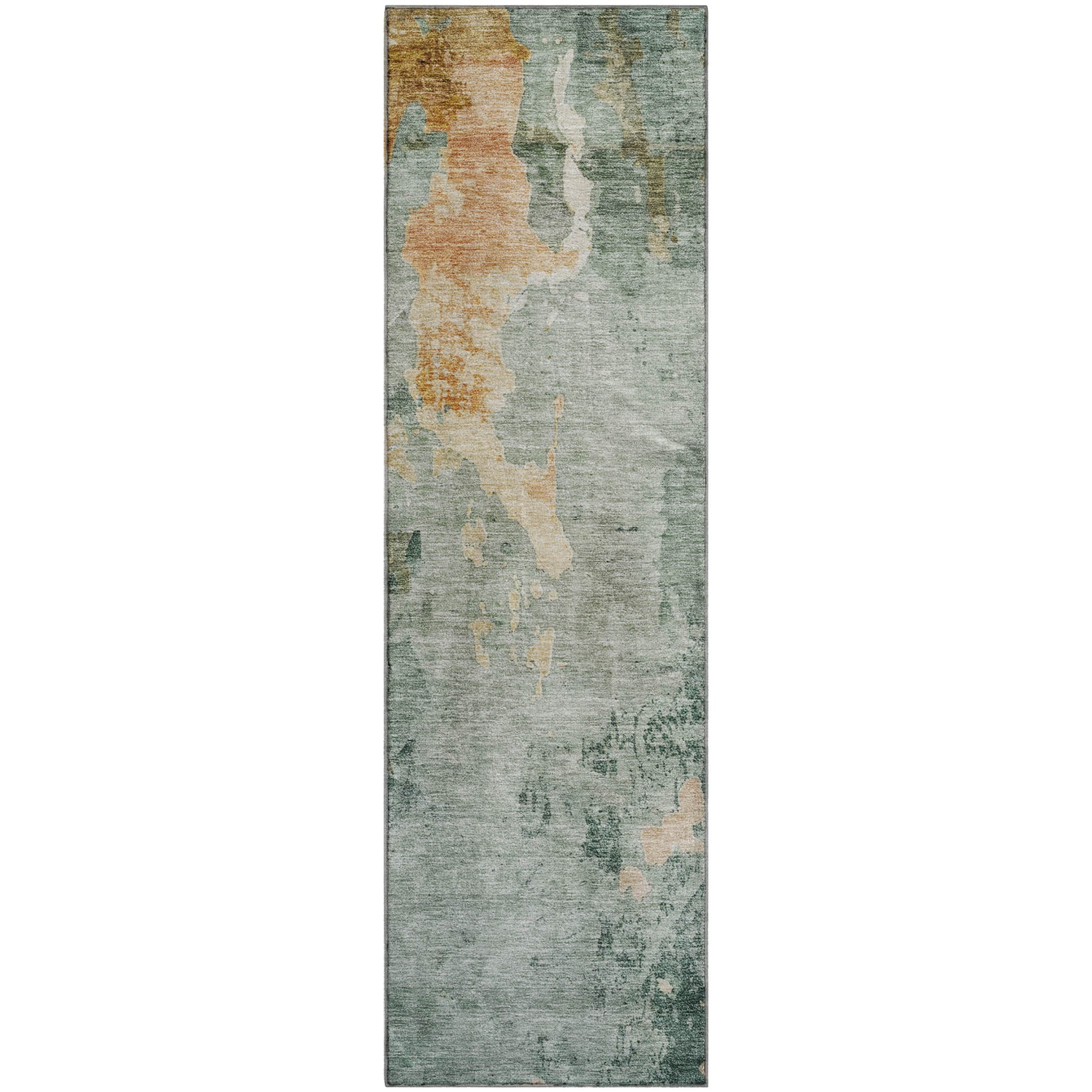 Sarajevo Machine Washable Transitional Seafoam Blue Rug 2'3" x 7'6" #shape_Runner