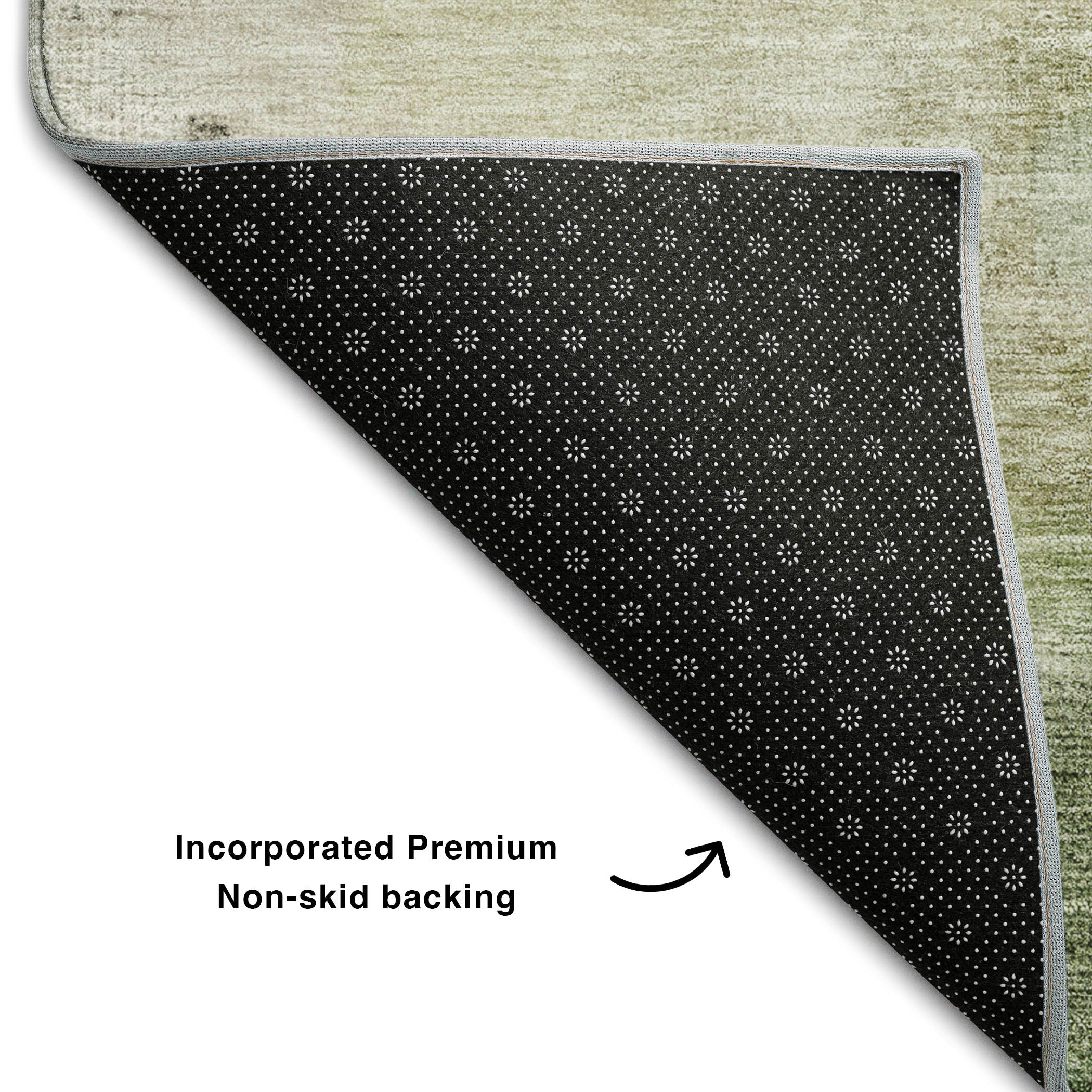Rome Machine Washable Transitional Aloe Green Rug 1'8" x 2'6" #shape_Rectangle