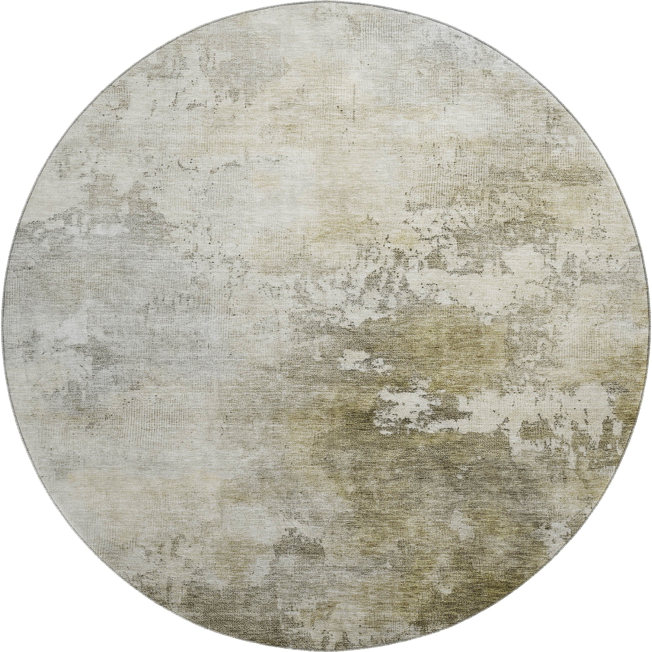 Rome Machine Washable Transitional Wheat Gold Rug 8' x 8' #shape_Round