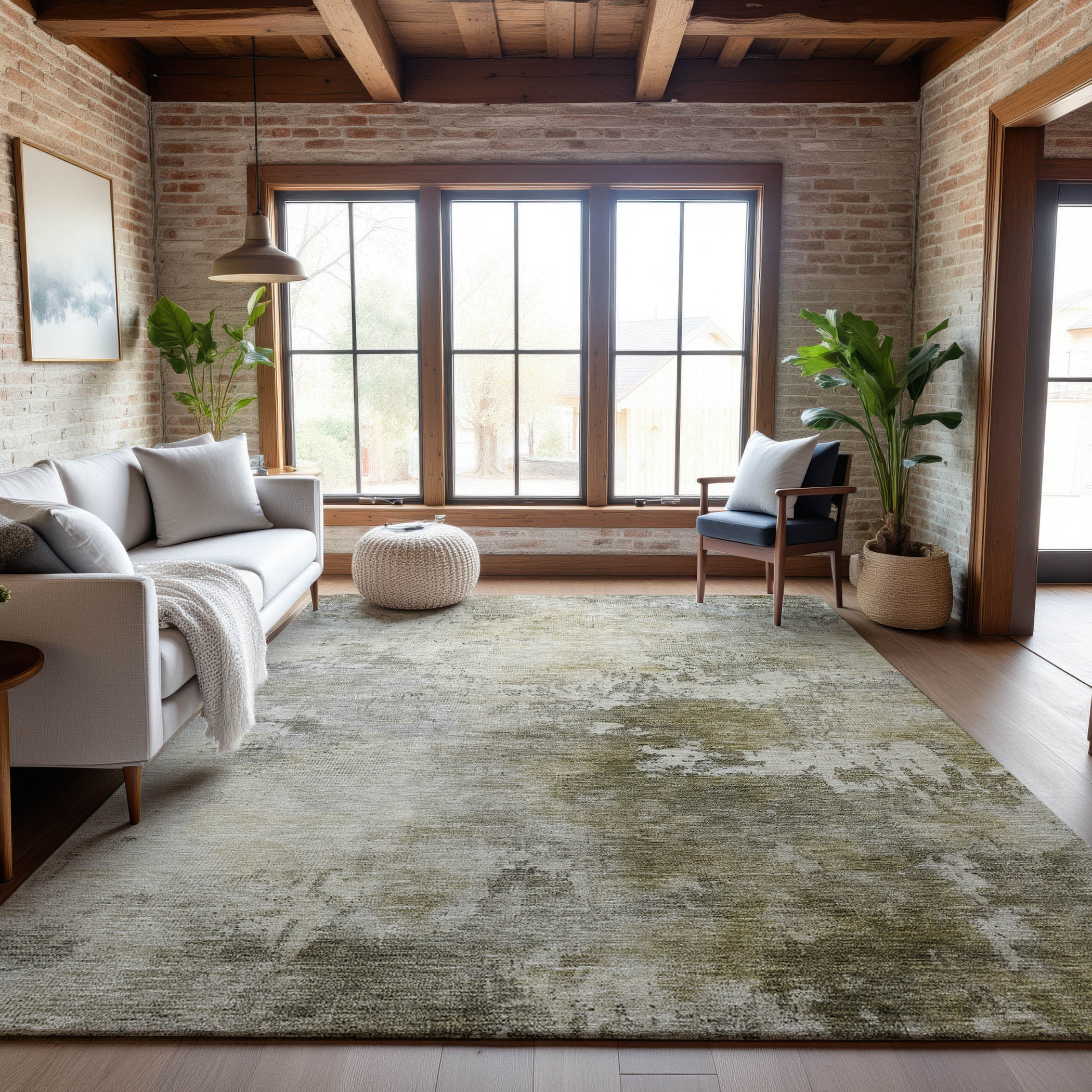 Rome Machine Washable Transitional Wheat Gold Rug 2'6" x 3'10" #shape_Rectangle