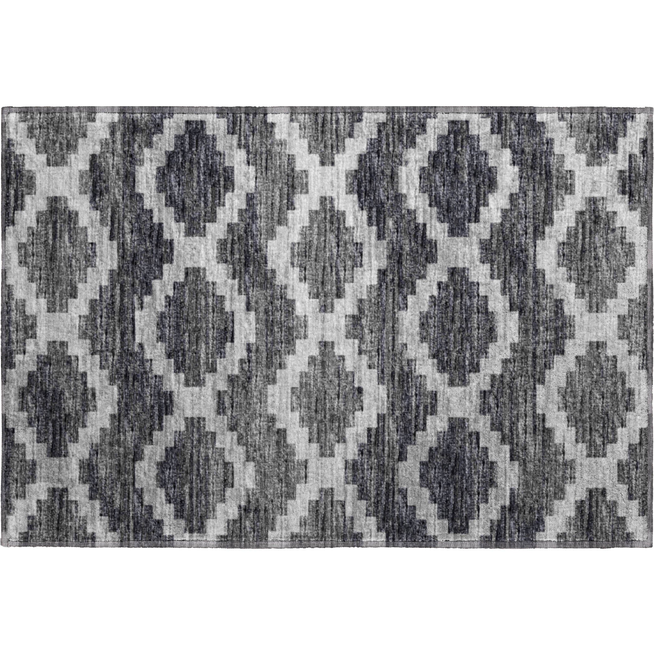 Queenstown Machine Washable Transitional Gray Rug 1'8" x 2'6" #shape_Rectangle