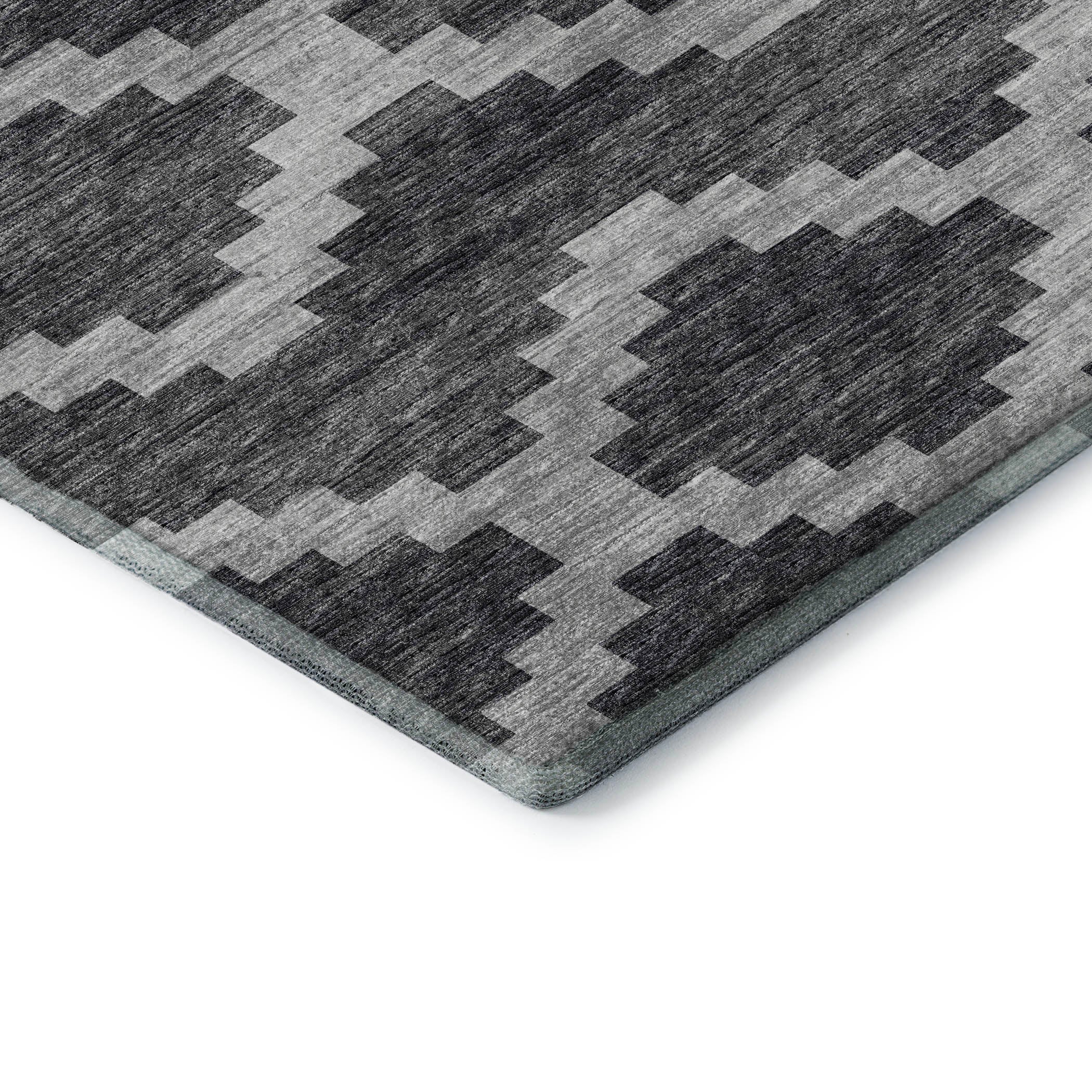 Queenstown Machine Washable Transitional Gray Rug 1'8" x 2'6" #shape_Rectangle