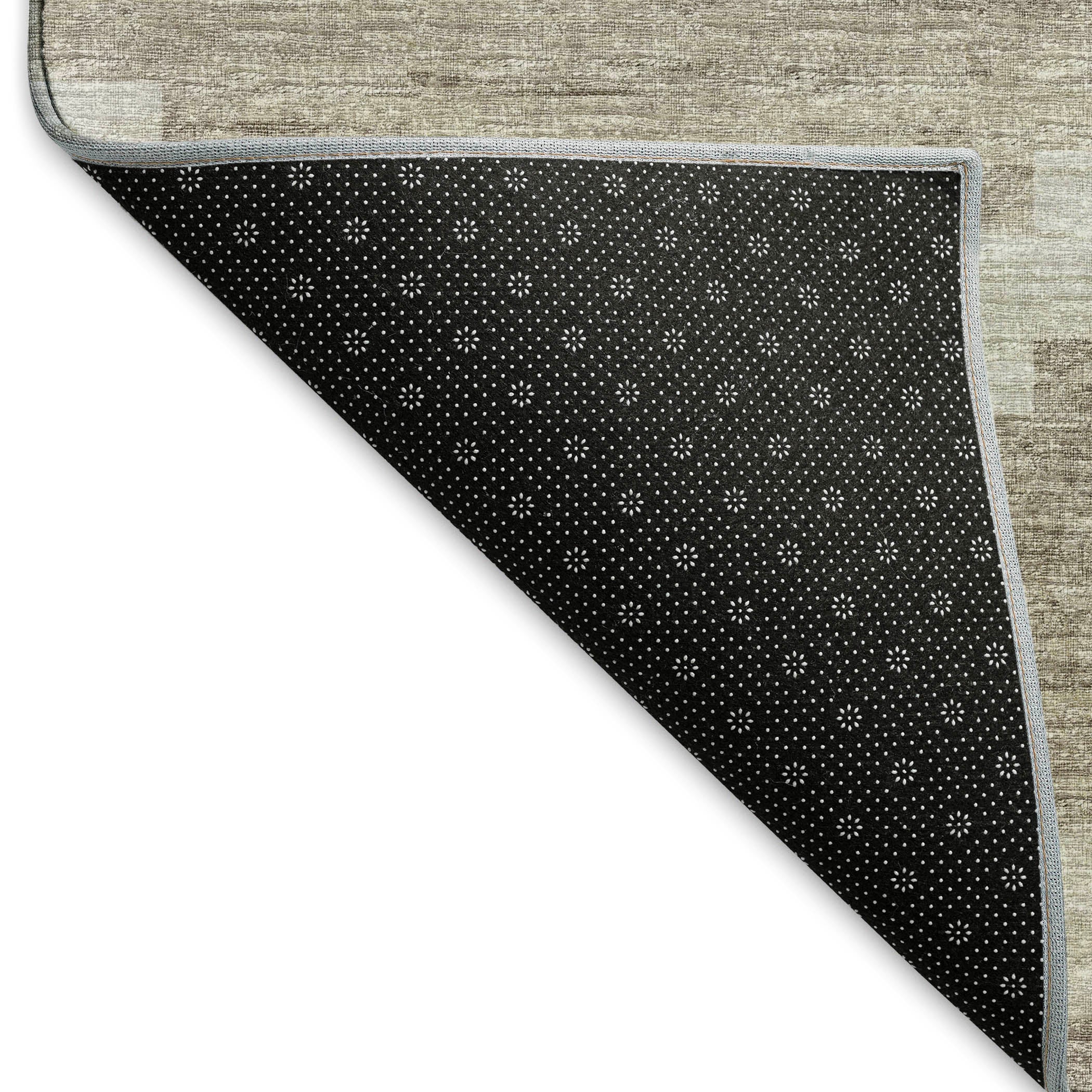 Queenstown Machine Washable Transitional Tan Neutral Rug 1'8" x 2'6" #shape_Rectangle