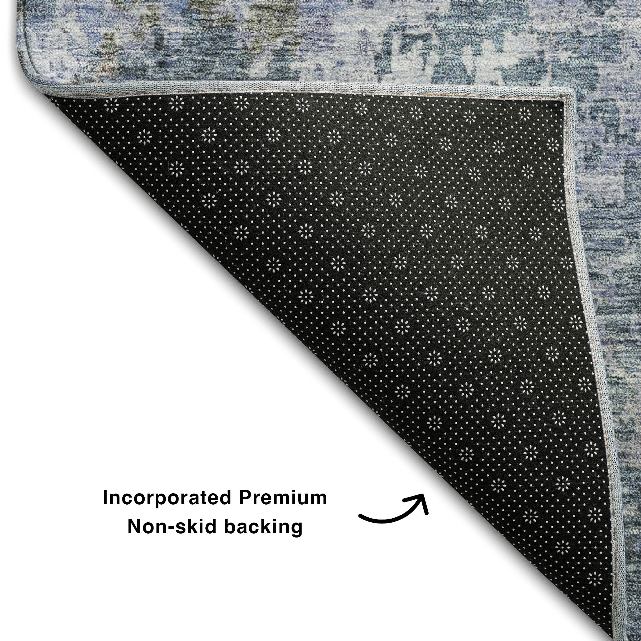 Lucerne Machine Washable Transitional Blue Rug 1'8" x 2'6" #shape_Rectangle