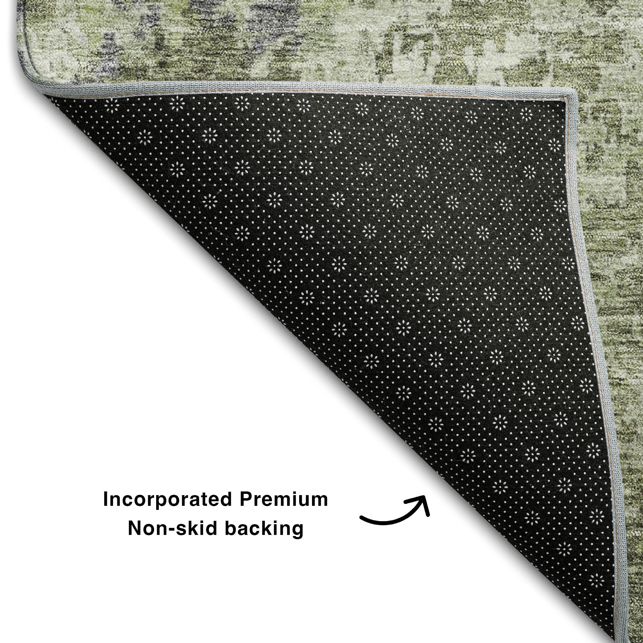 Lucerne Machine Washable Transitional Green Rug 1'8" x 2'6" #shape_Rectangle