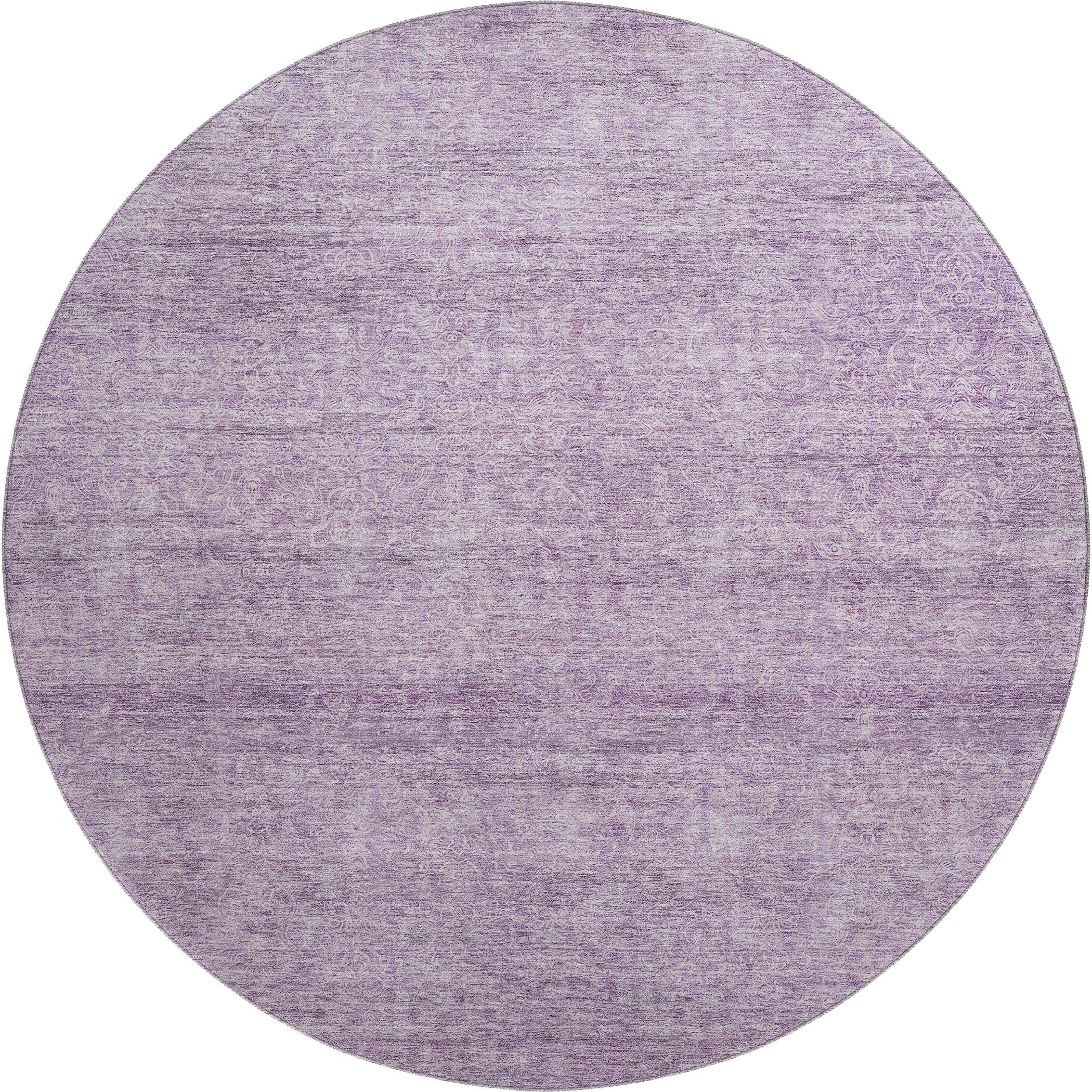 Tallinn Machine Washable Transitional Lavender Purple Rug 8' x 8' #shape_Round